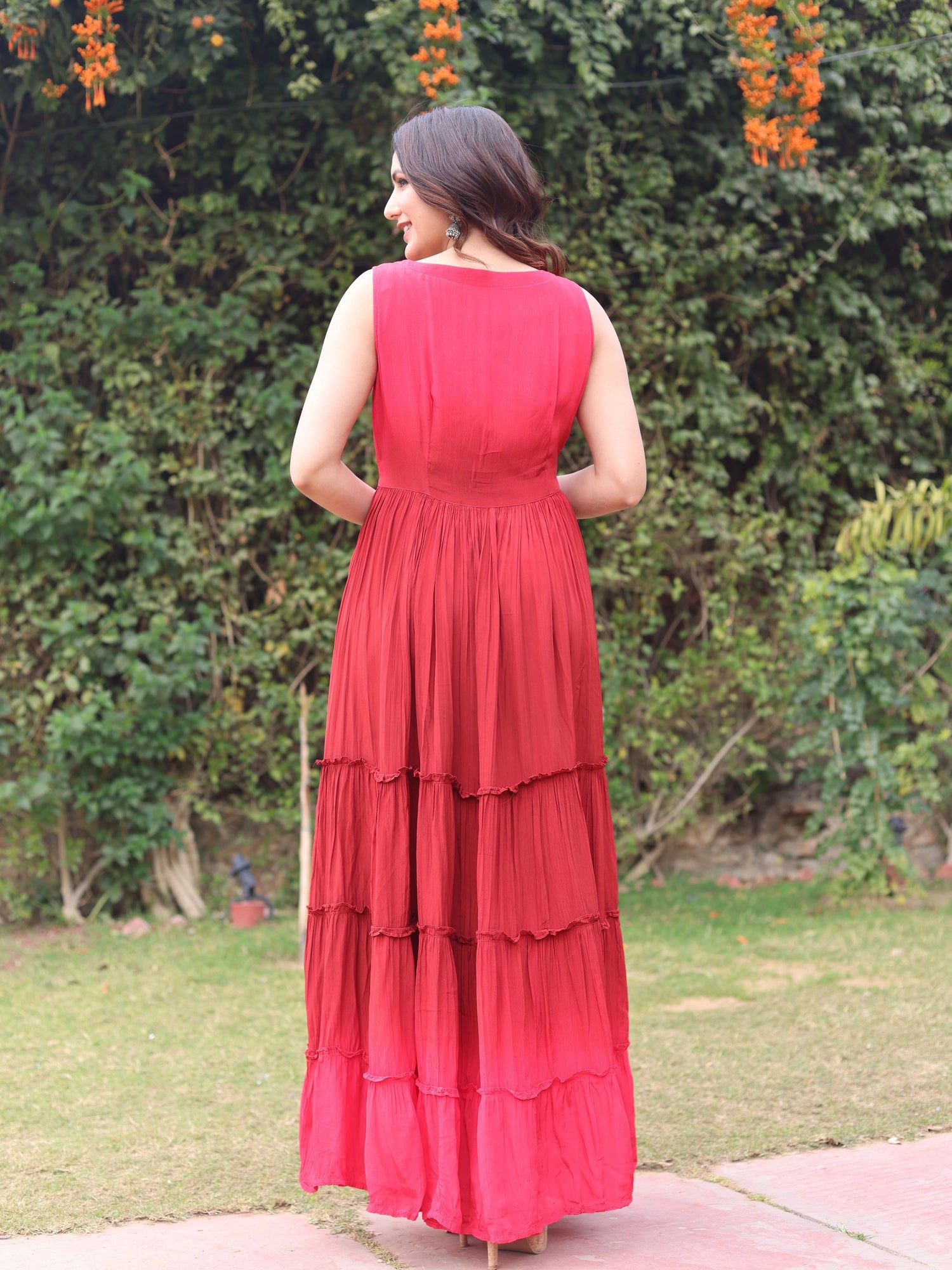 Tiered Full Length Ombre Dress
