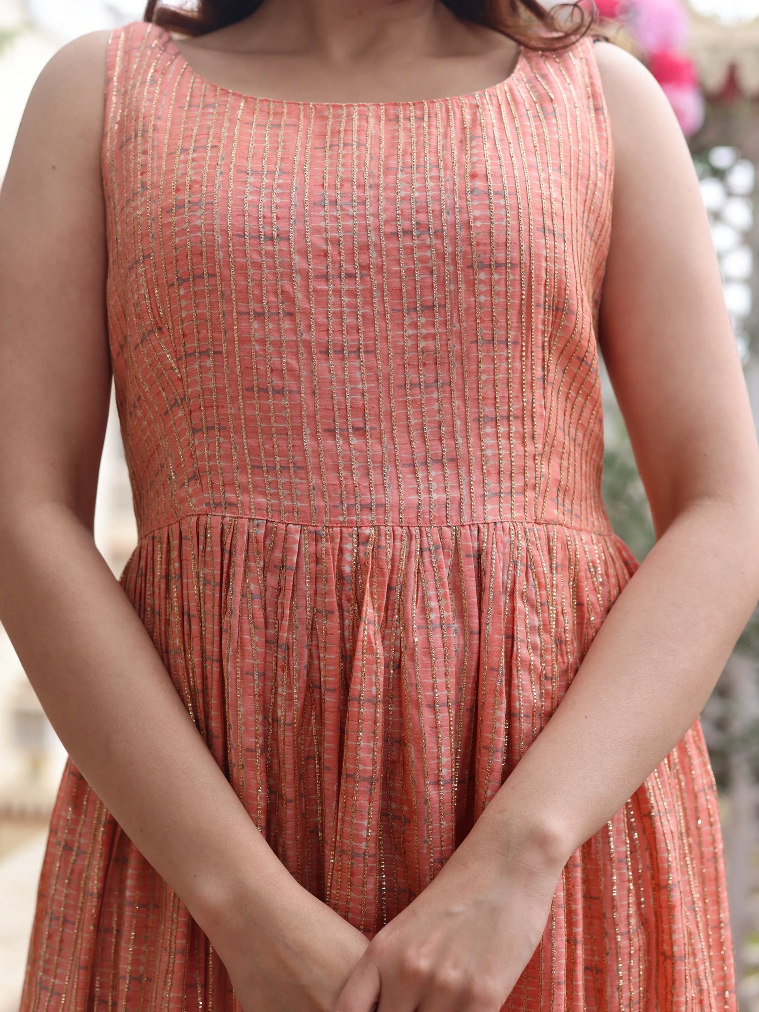 Peach golden Gown Dress