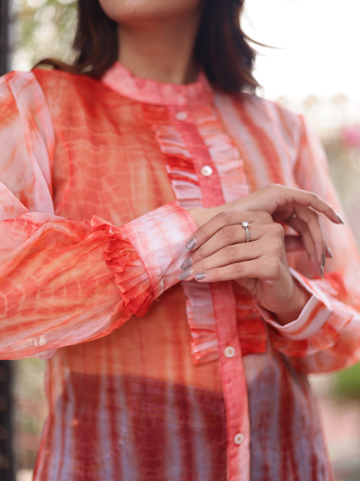 Orange tie-dye top