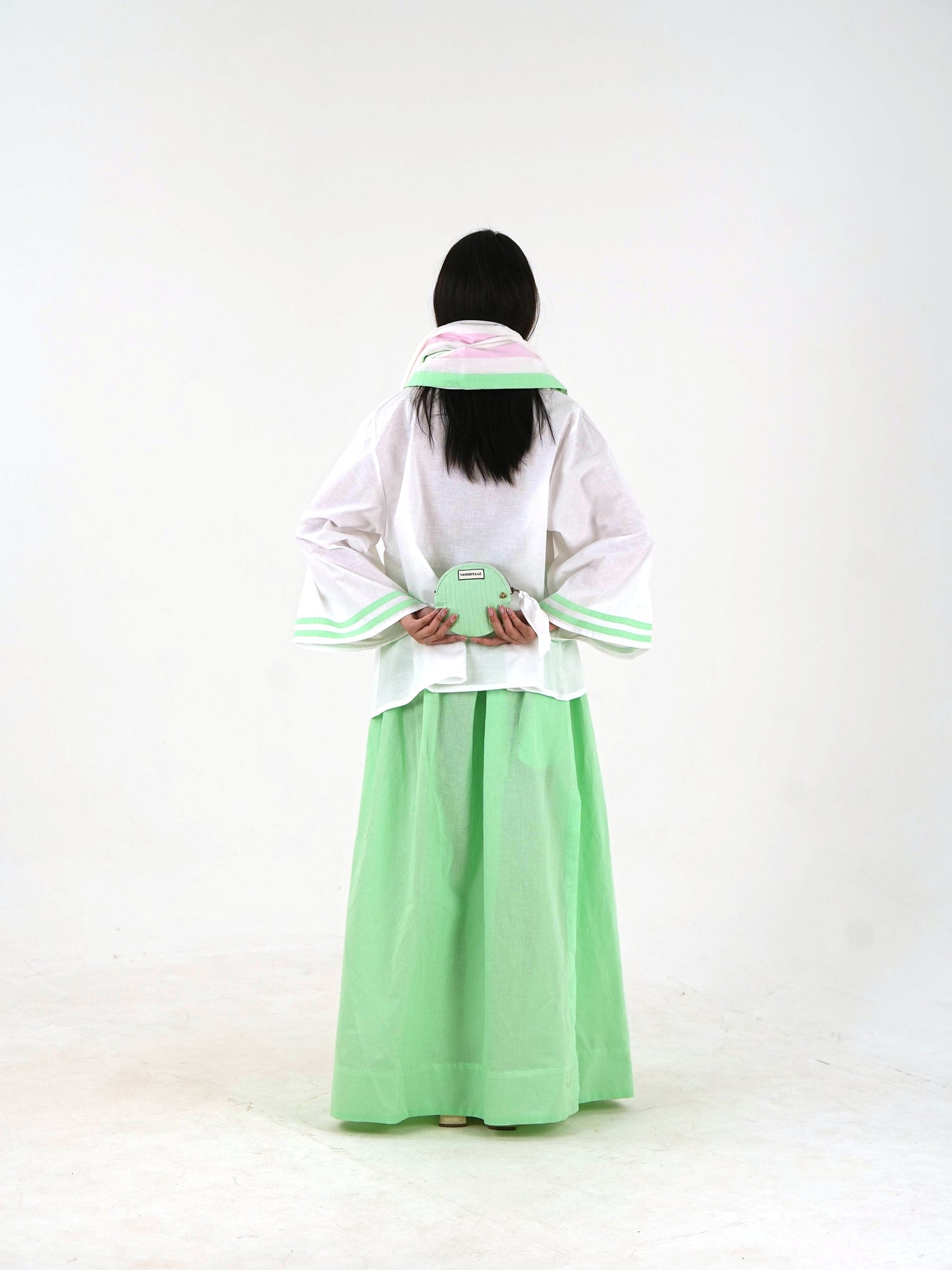 Tunic-Skirt Set - White Relaxed Fit