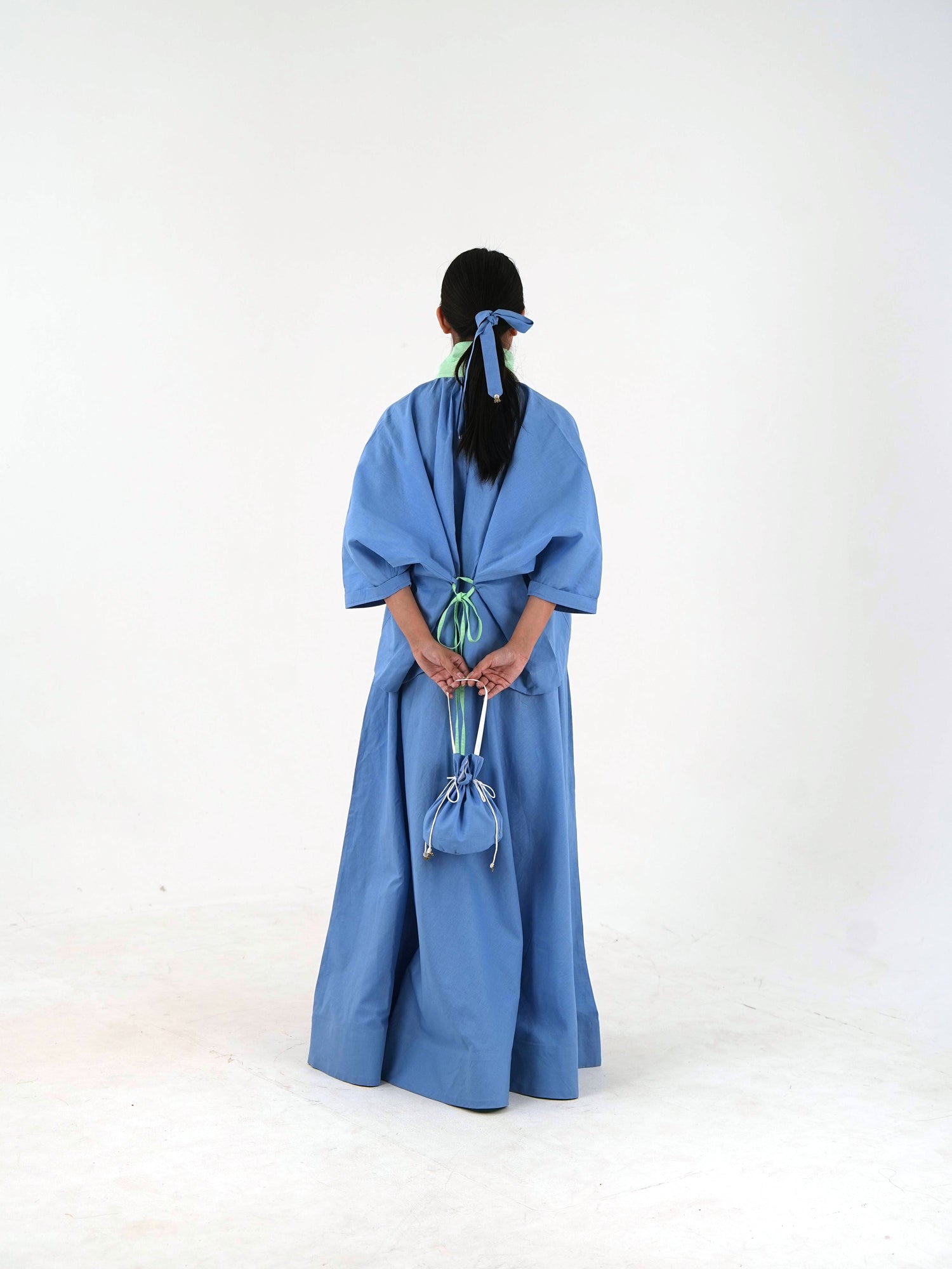 Mandarin Collar Set - Pastel Blue