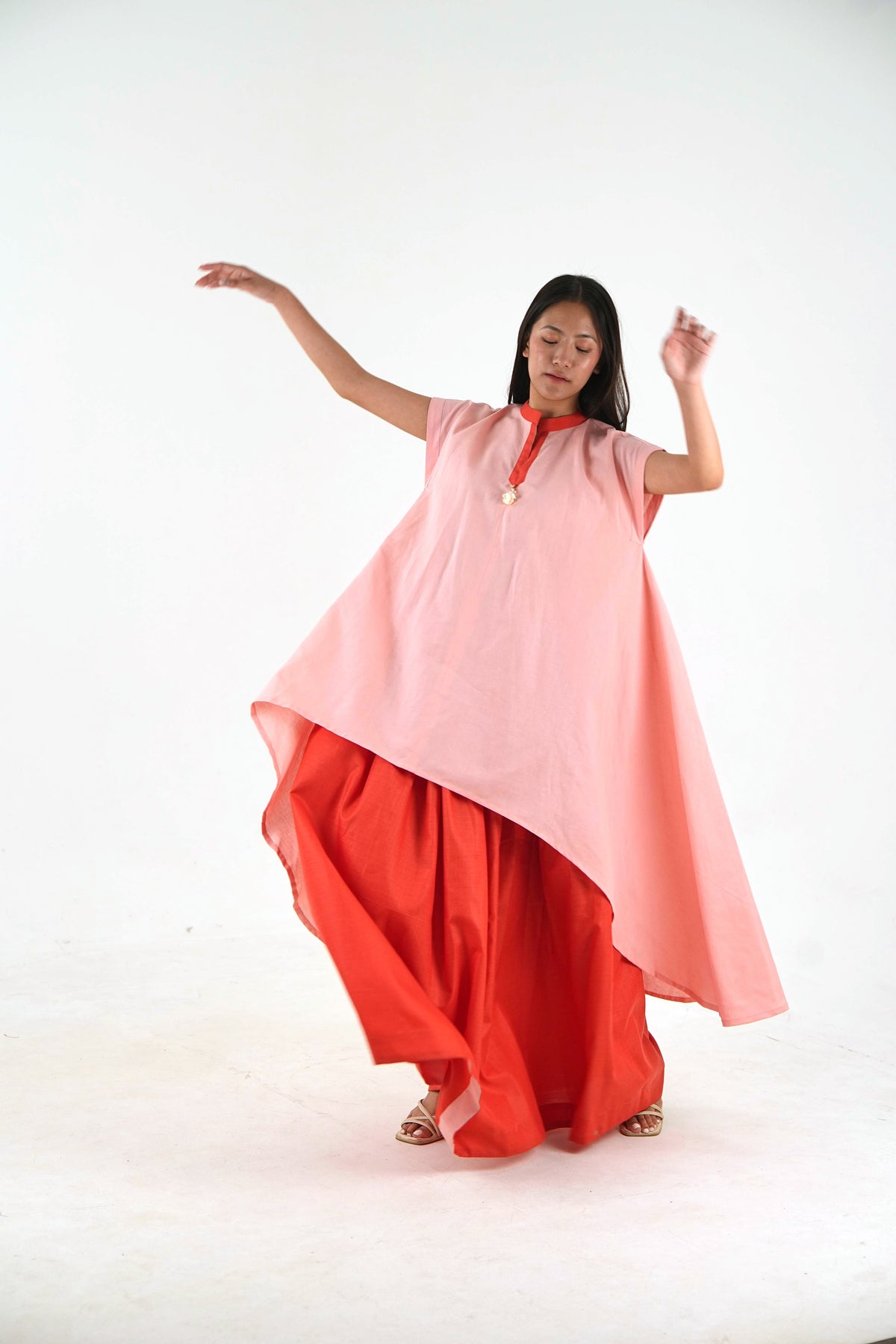 High Low Top - Peach Loose Fit
