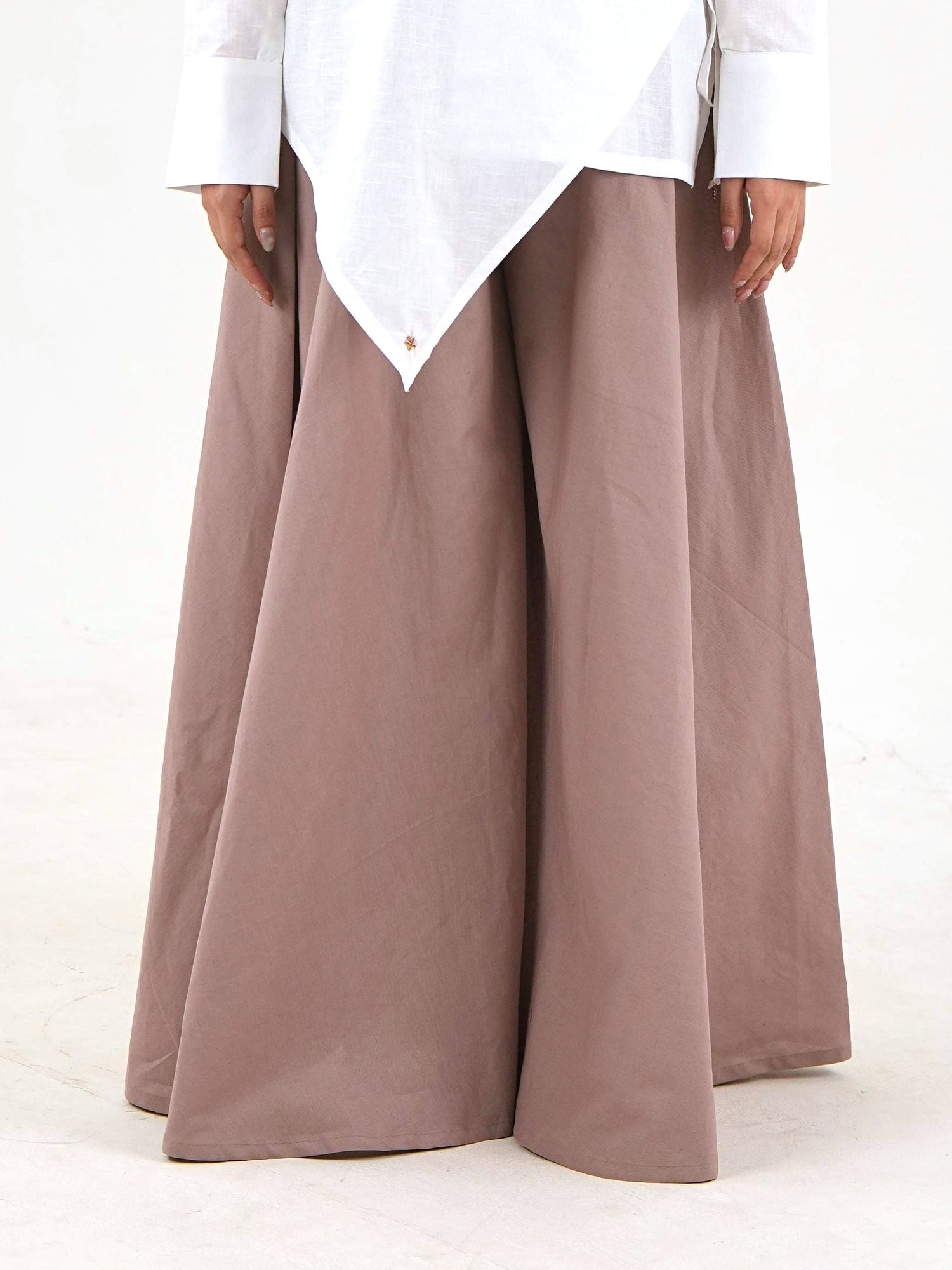 Ultra-Wide Linen Palazzo - Dusty Mauve