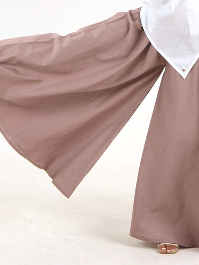 Ultra-Wide Linen Palazzo - Dusty Mauve