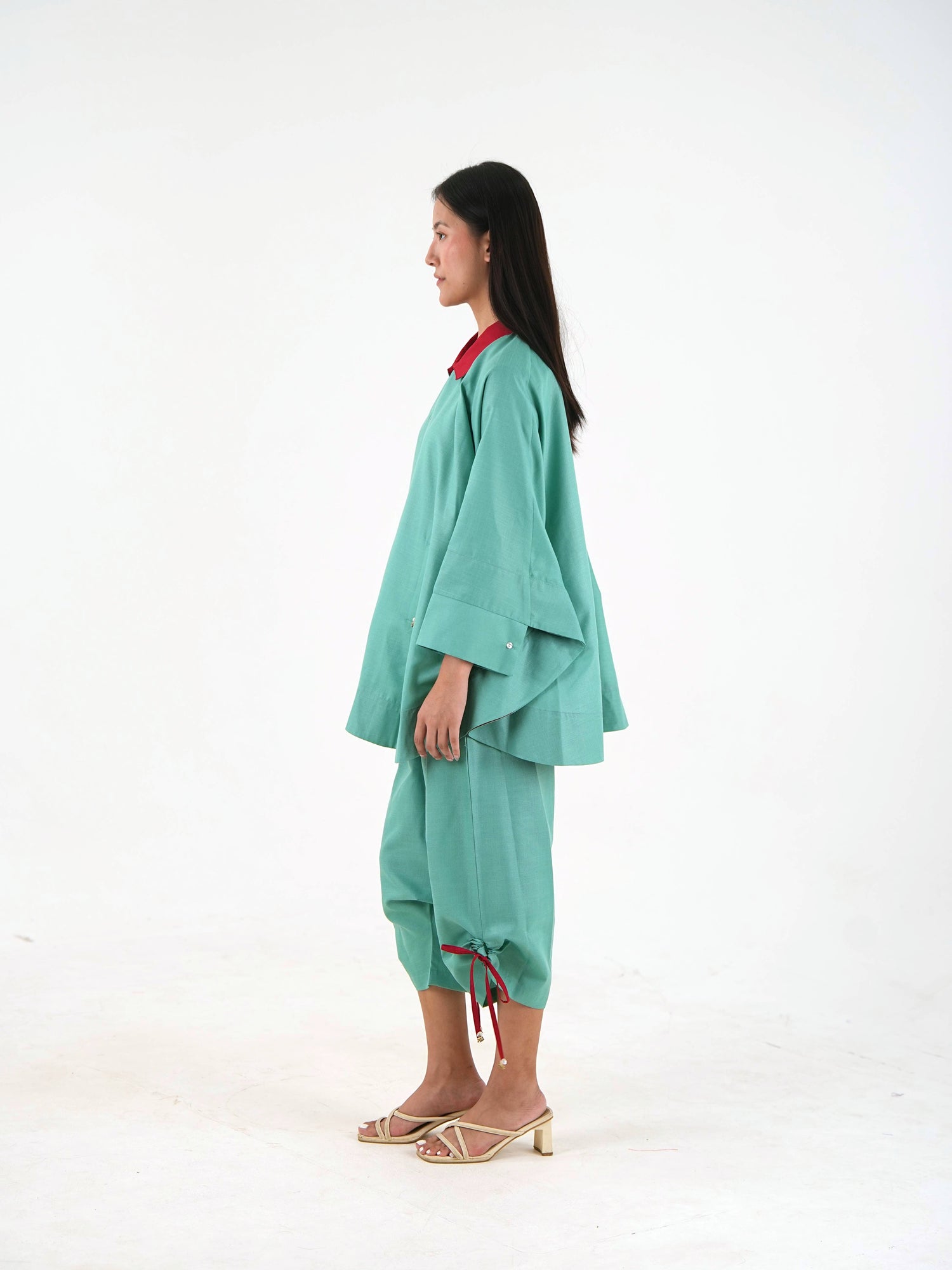 Wide Sleeve Set - Sea Green Nippon Linen
