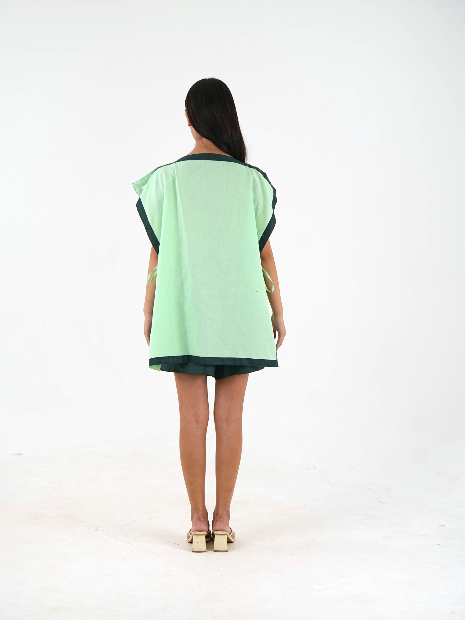 Side Tie Tunic - Mint Green Linen