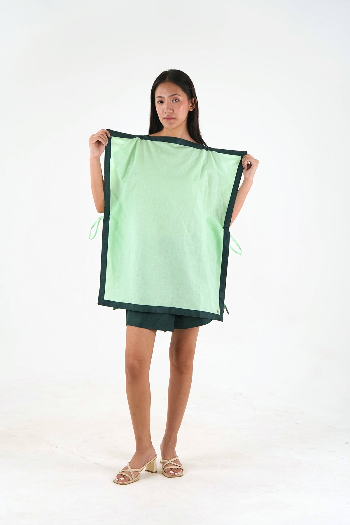 Side Tie Set - Mint Green Linen