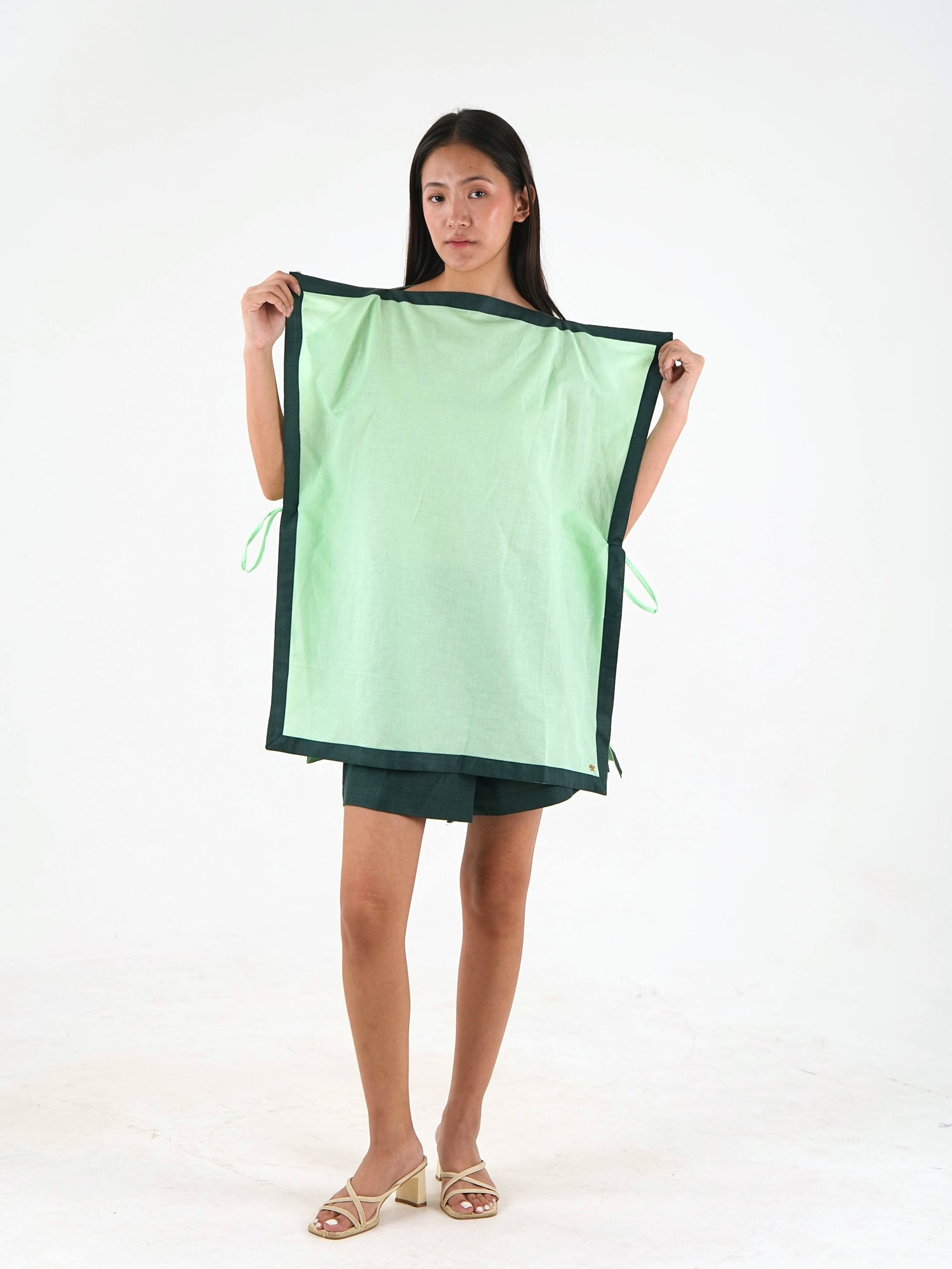Side Tie Tunic - Mint Green Linen