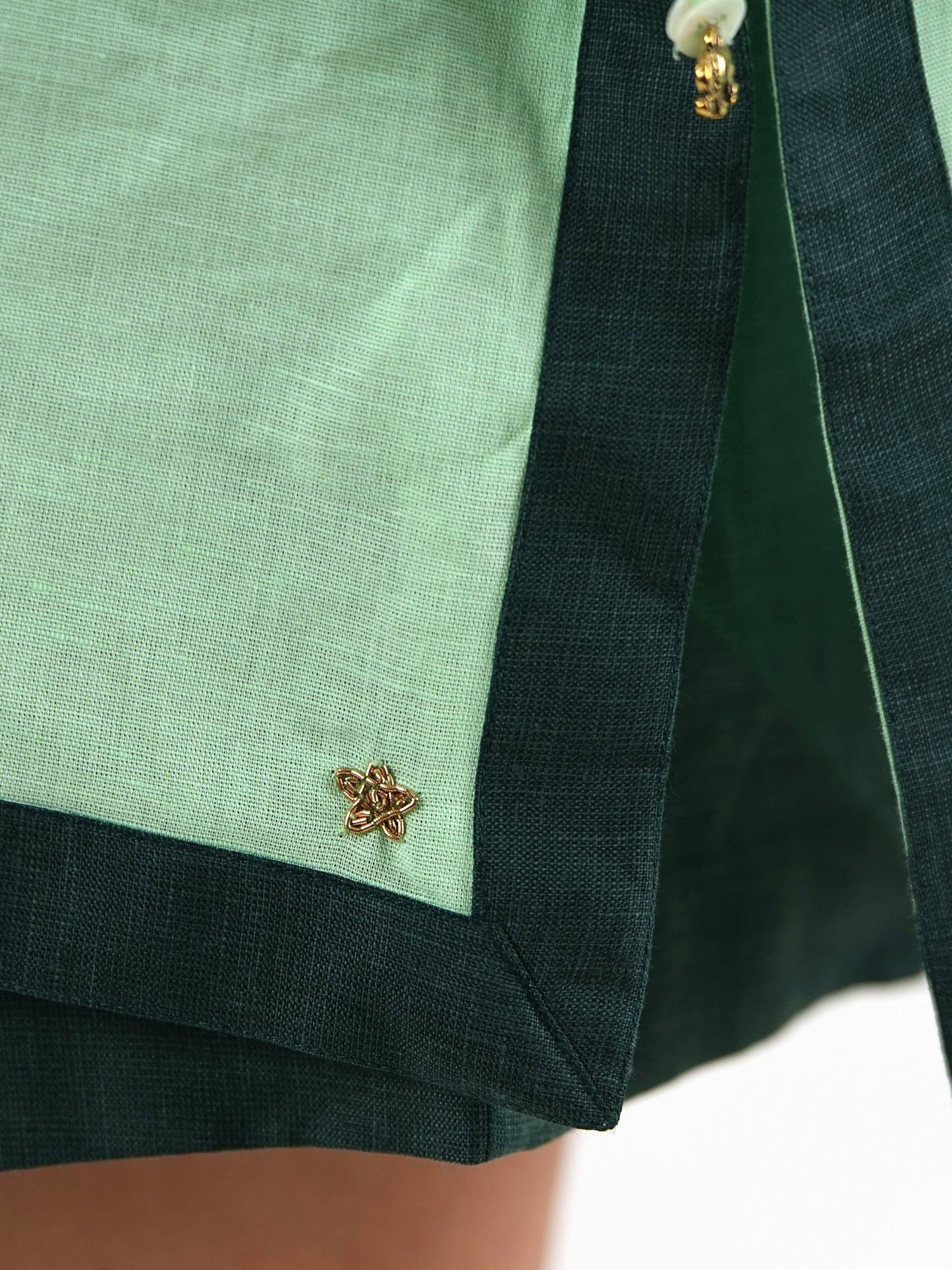 Side Tie Set - Mint Green Linen