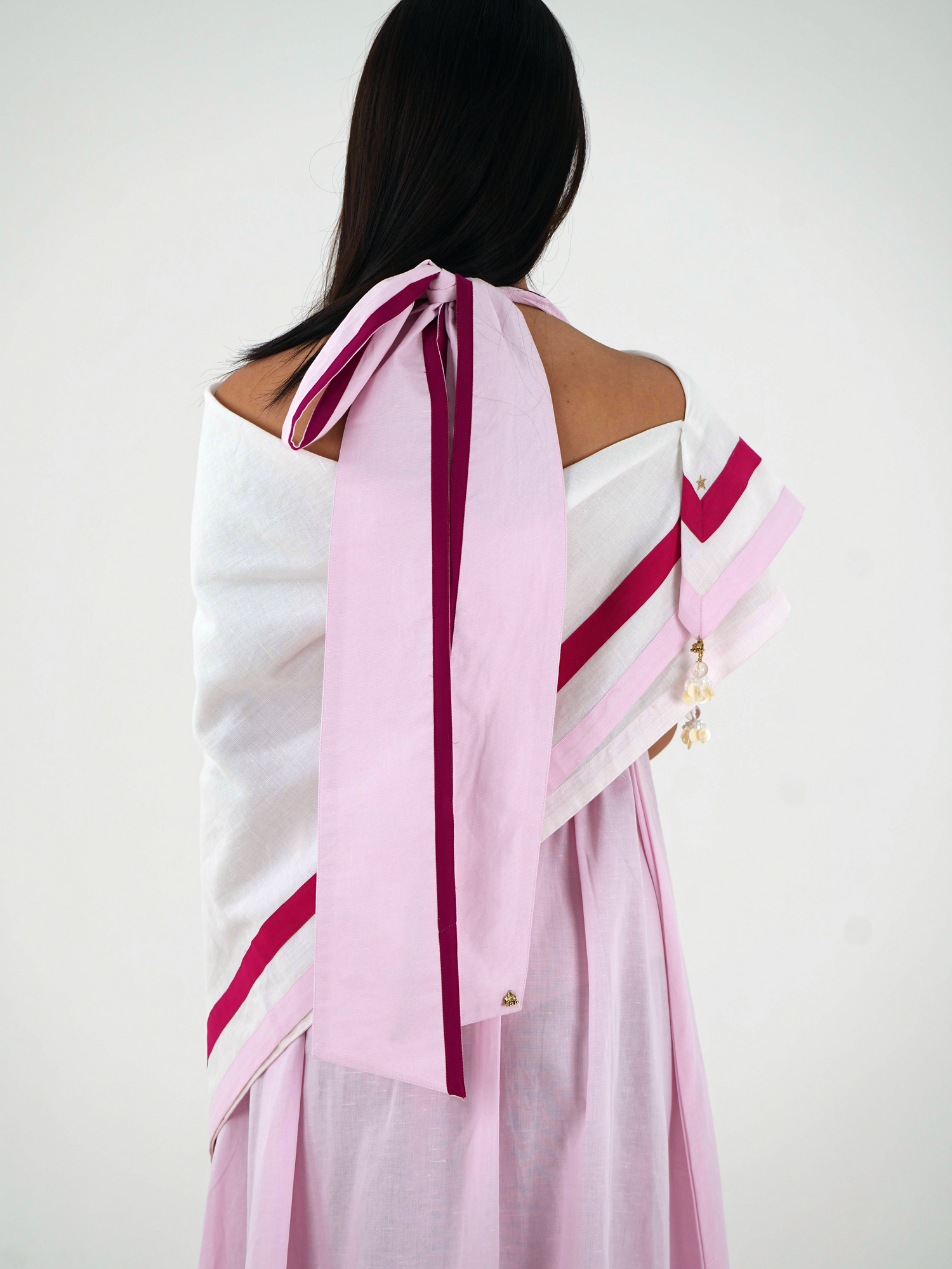 Sleeveless Halter Dress - Pastel Pink Linen