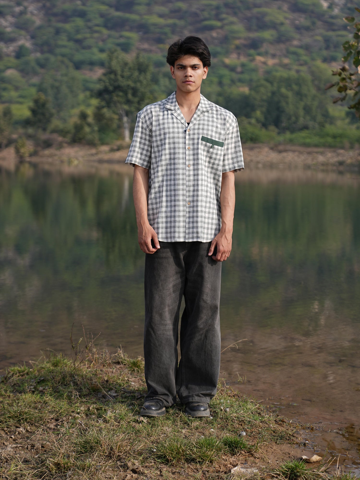 Olive Check Coord & Kurta Duo