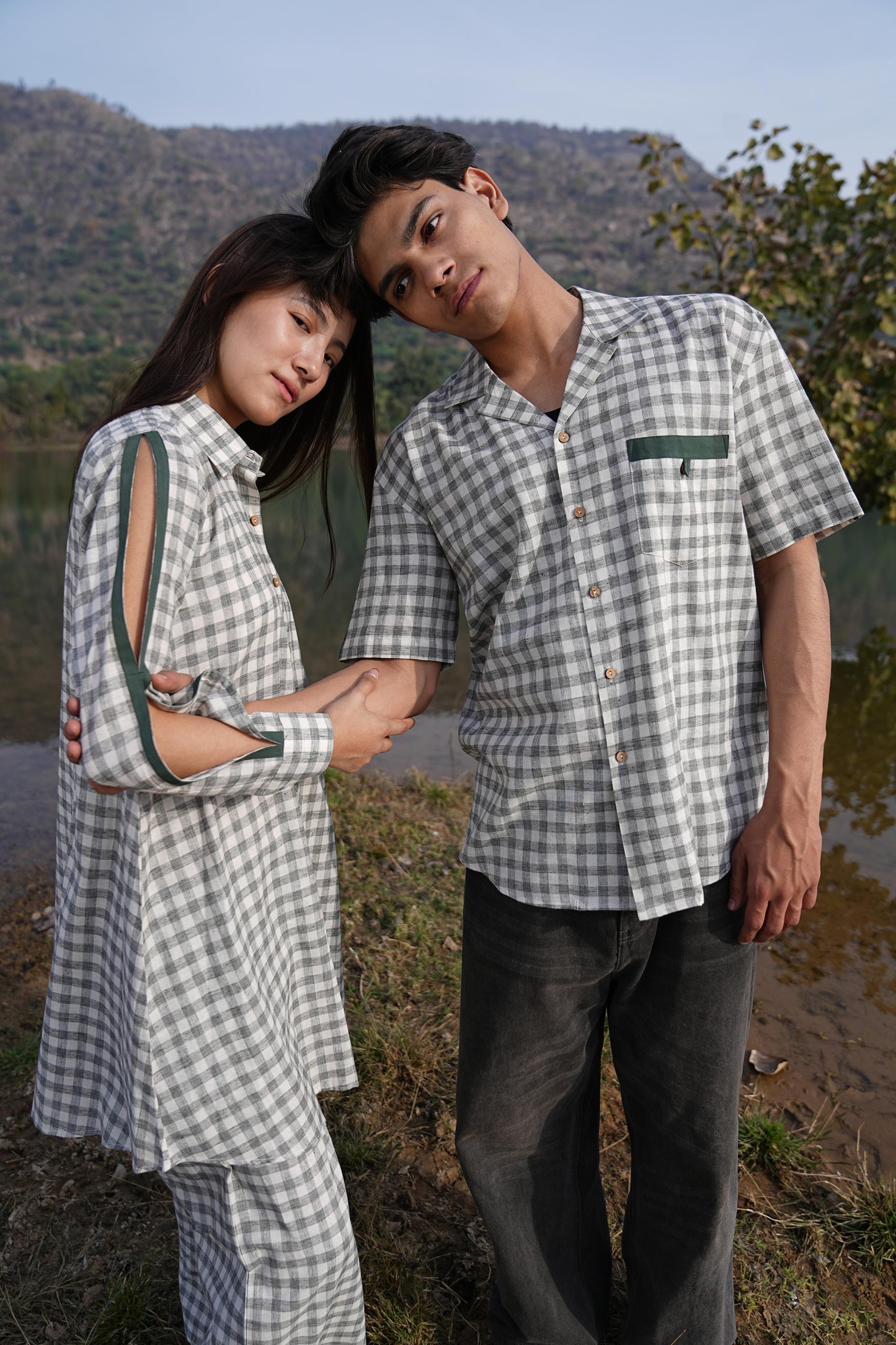 Sutra Camp Collar Check Shirt