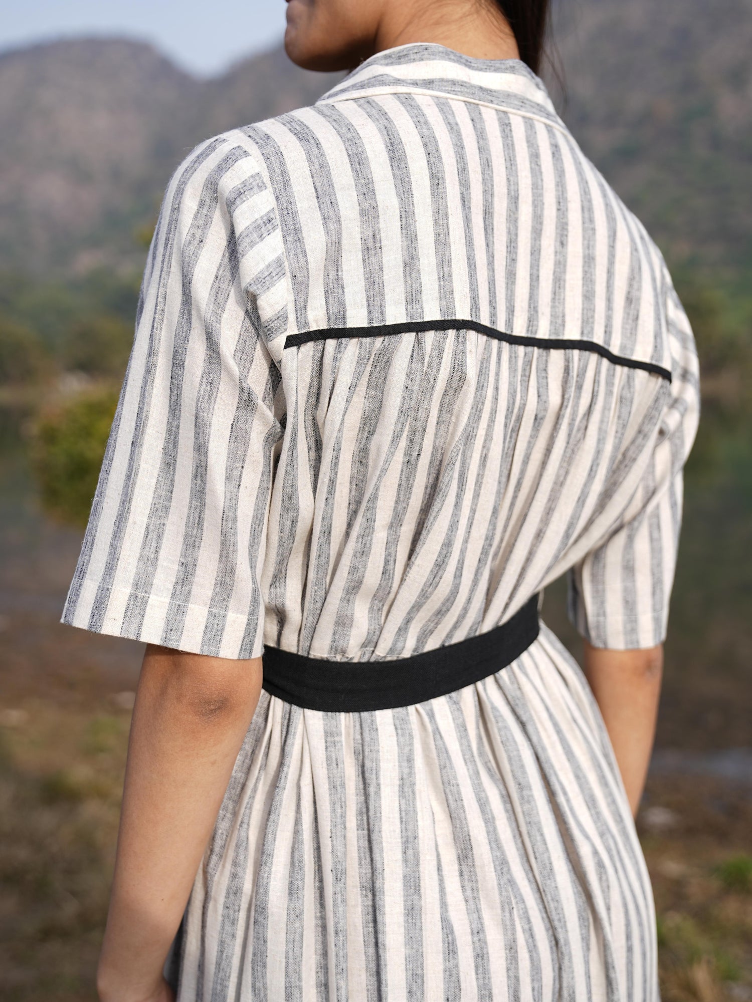 Sutra Midi Stripe Dress