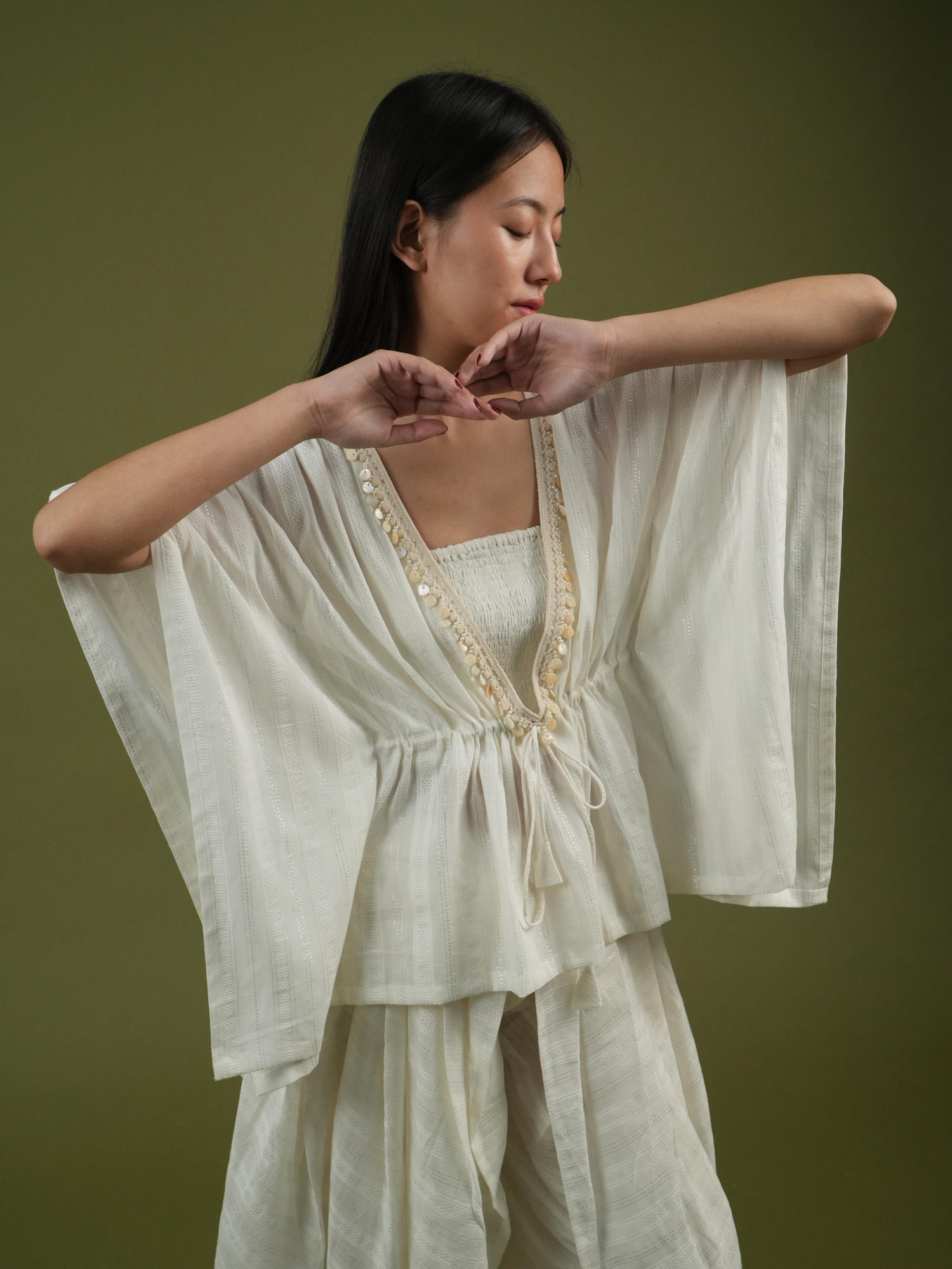 Vanshitaaz Ivory Serenity Drape Set