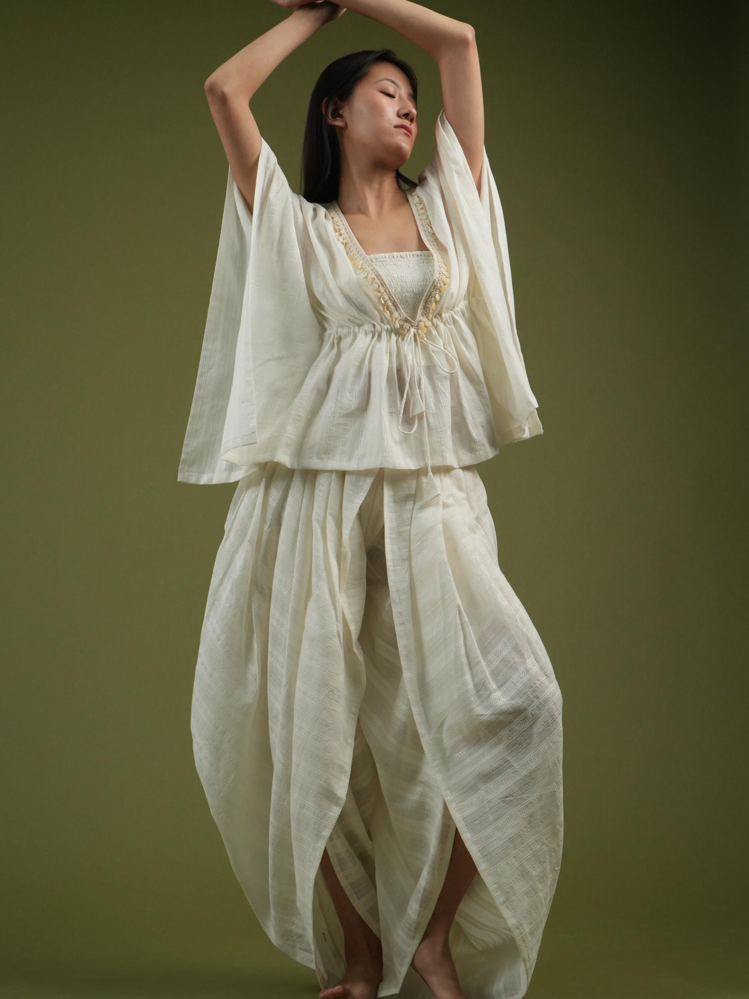 Vanshitaaz Ivory Serenity Drape Set