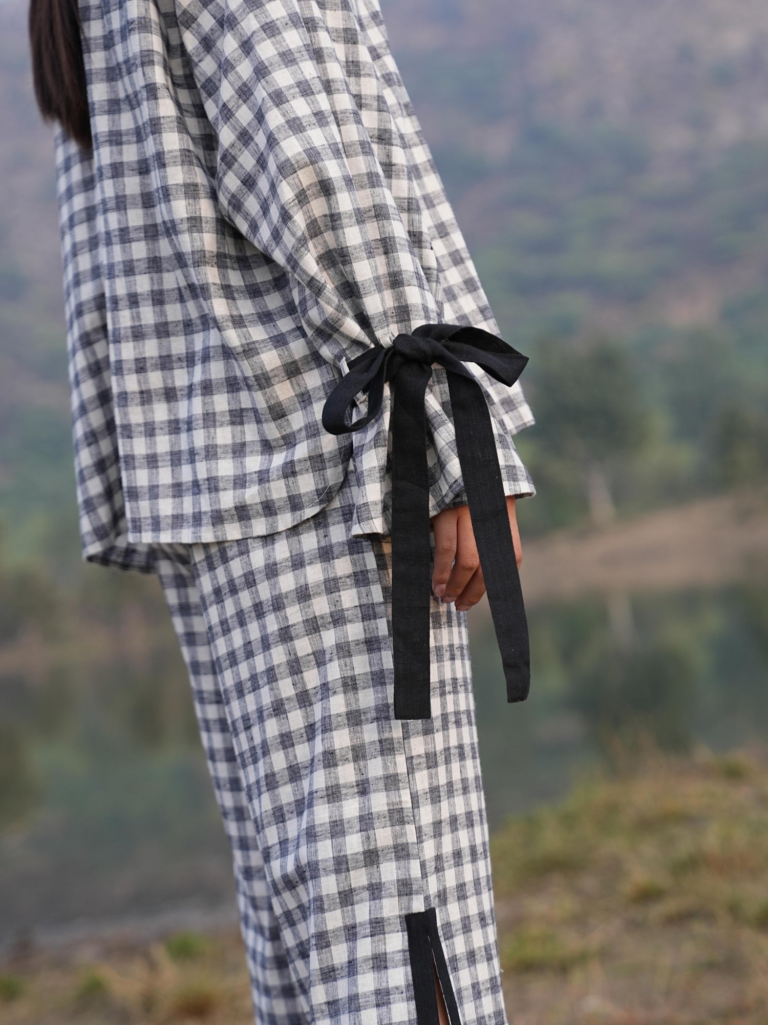 Sutra Balloon Sleeve Check Co-ord