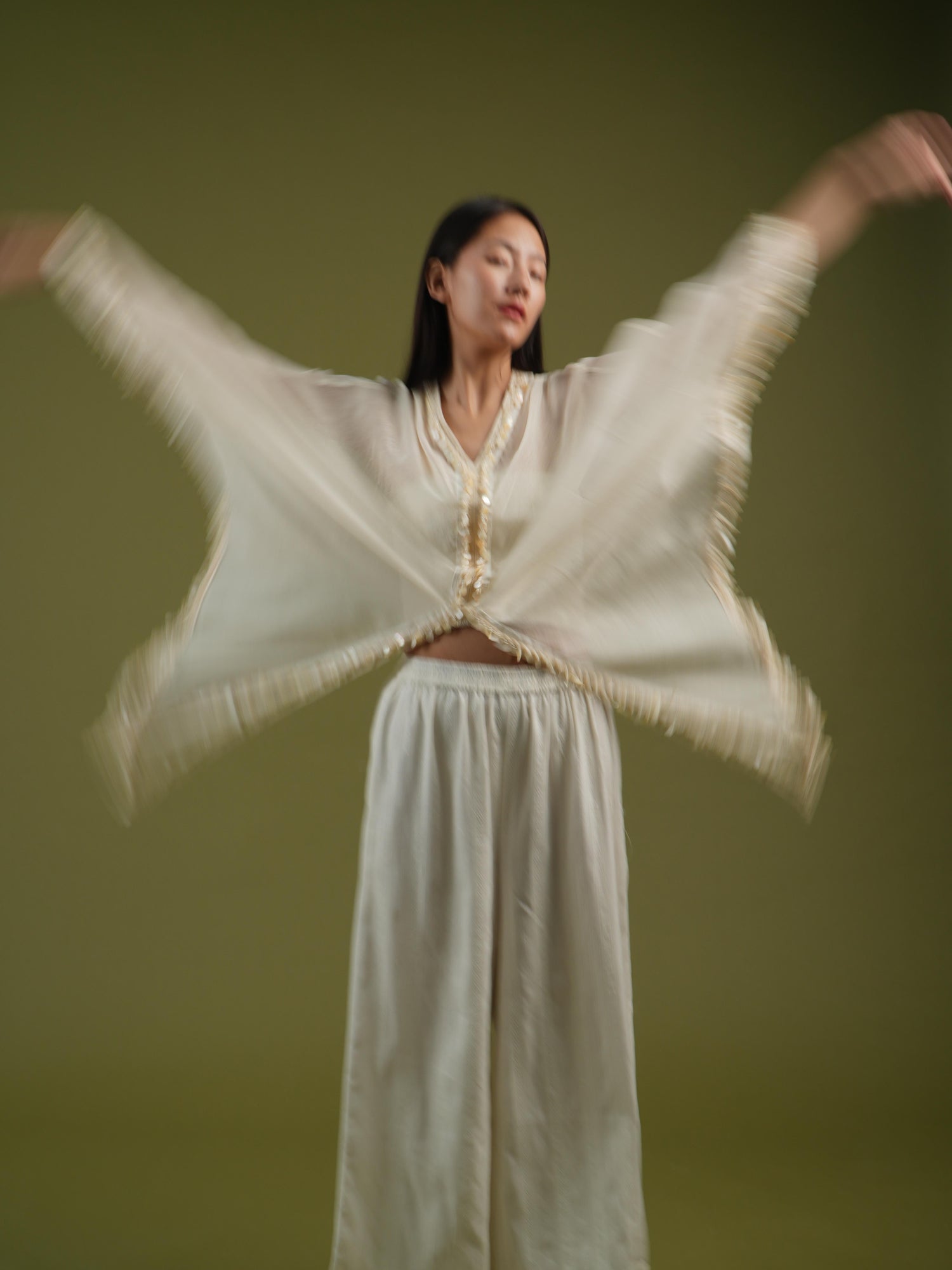 Vanshitaaz Ivory Harmony Cape Set