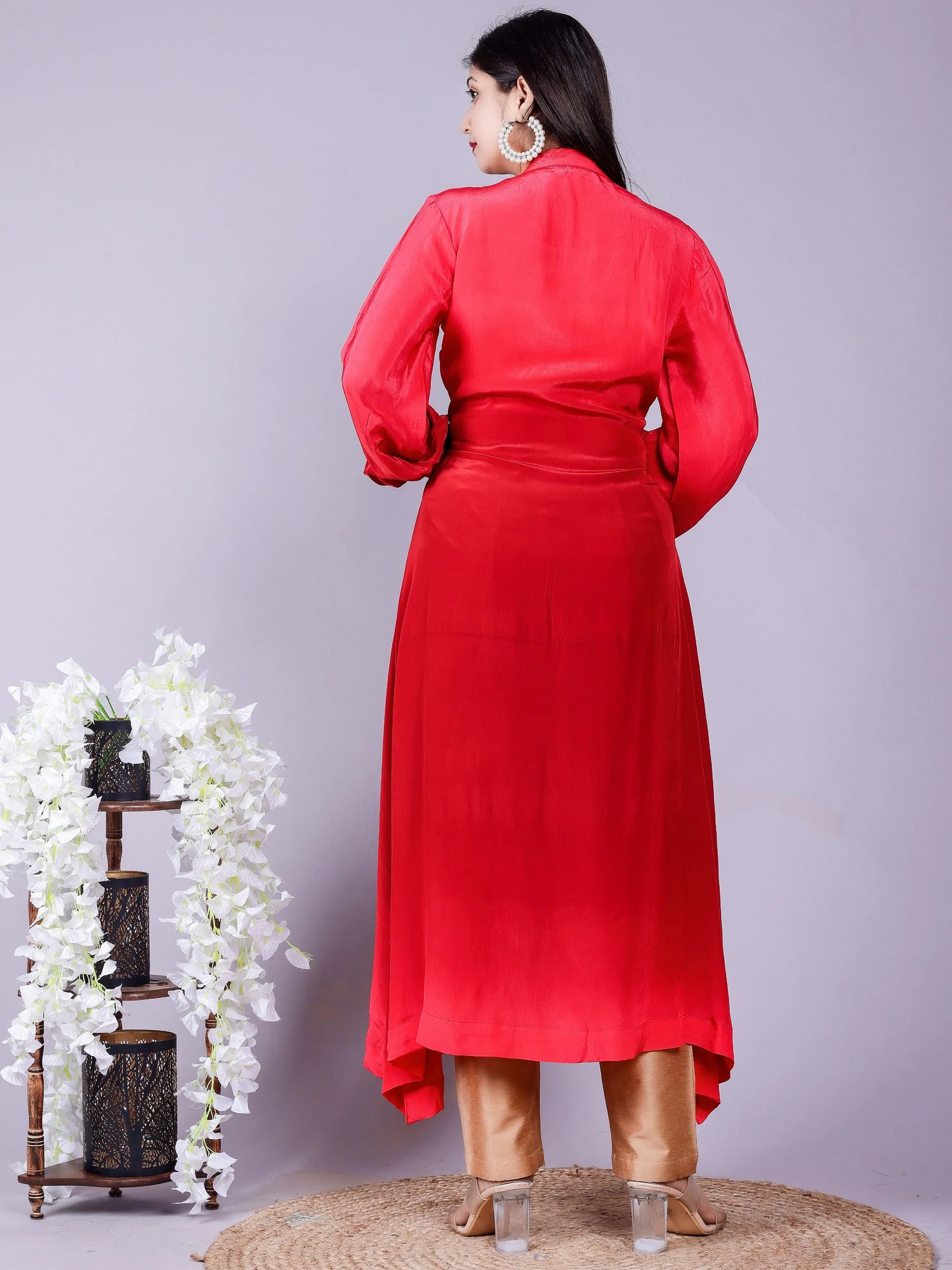Ombre Maroon Pink Kurta-Pant with Brocade Dupatta