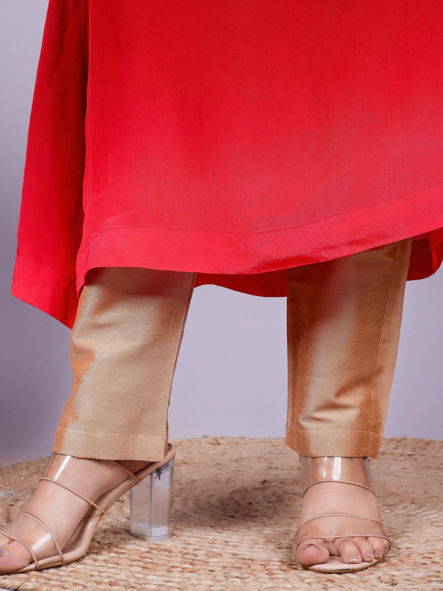 Ombre Maroon Pink Kurta-Pant with Brocade Dupatta