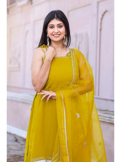 Georgette Short Kurti Sharara Dupatta Set