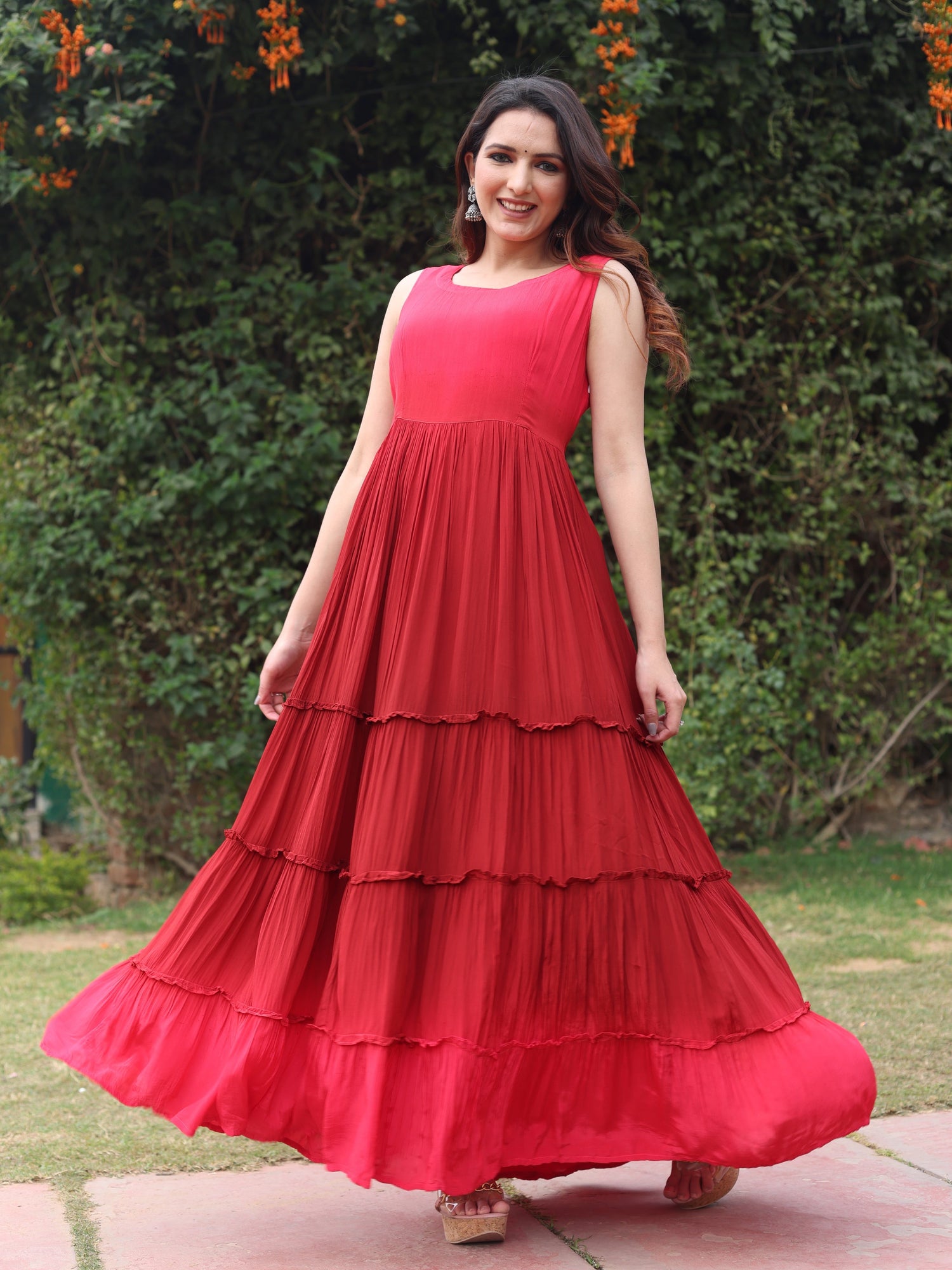 Tiered Full Length Ombre Dress