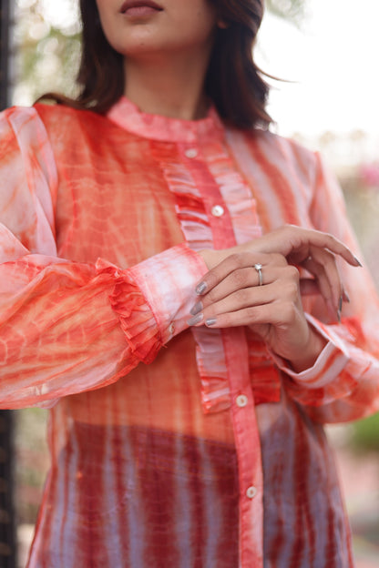 Orange tie-dye top