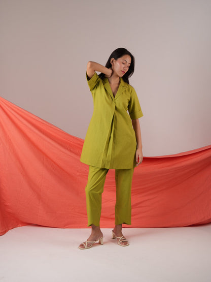 Vanshitaaz Lime Green Anti Fit Cotton Co-ord set