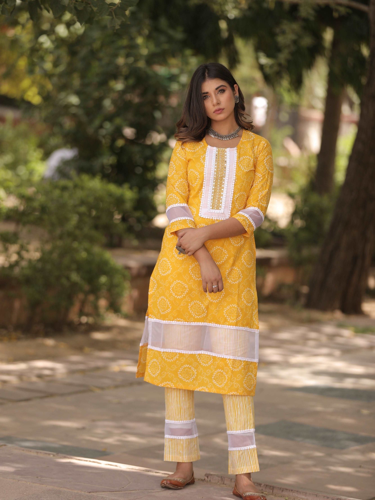 Cotton Yellow Kurta Pant