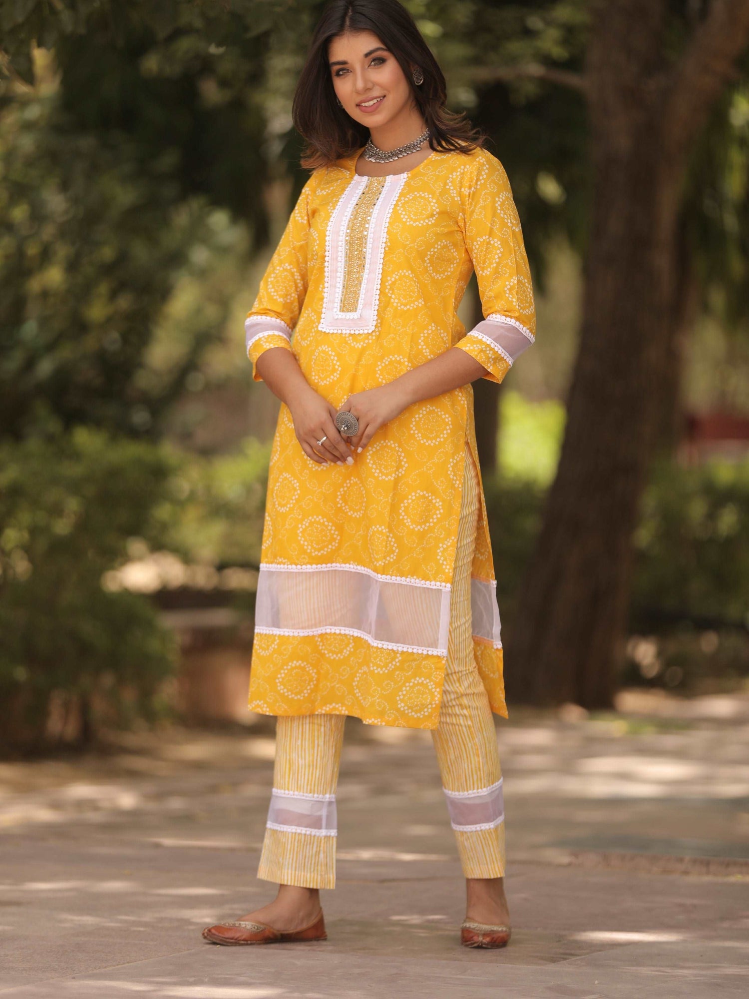 Cotton Yellow Kurta Pant