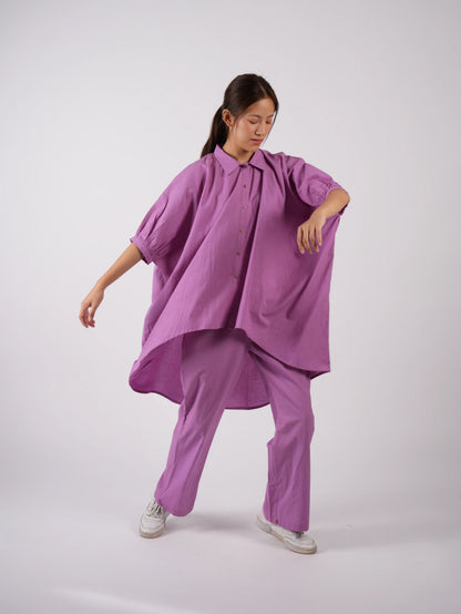 Lilac Cotton Asymmetric Co-ord Set
