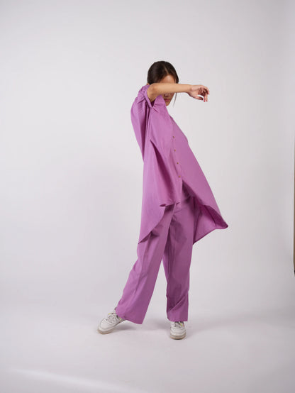 Lilac Cotton Asymmetric Co-ord Set