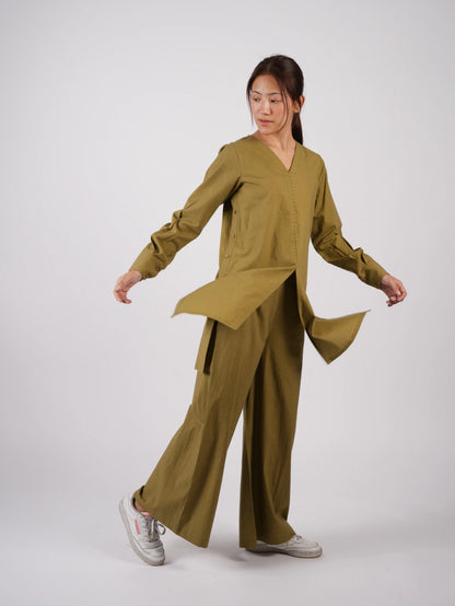 Olive Cotton Co-ord Set