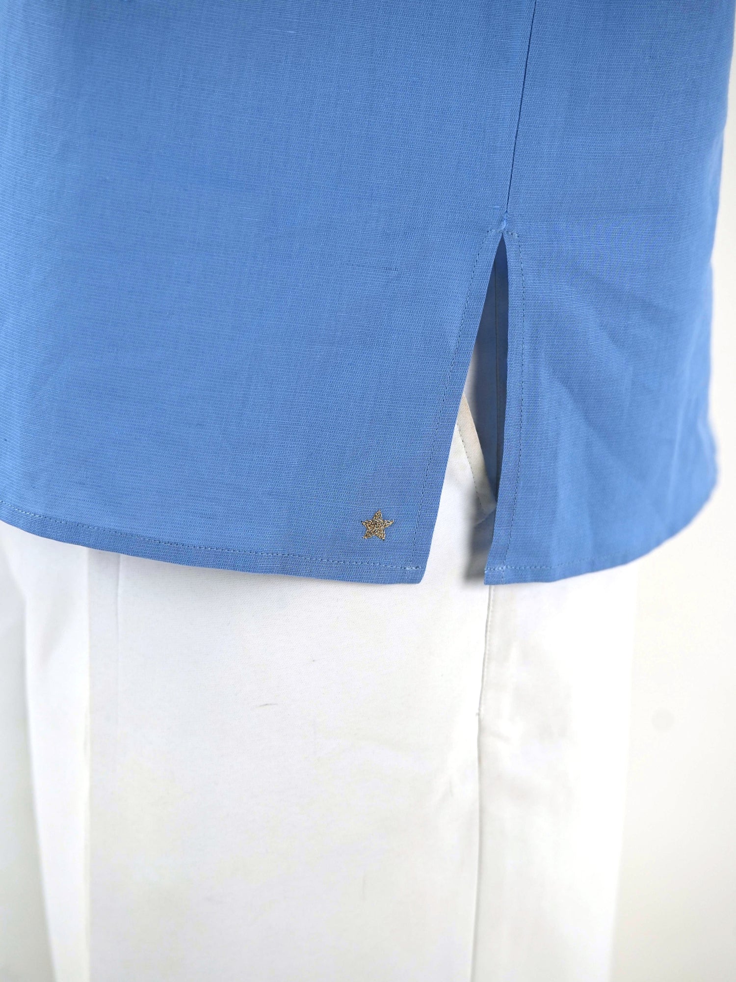 Linen Short Kurta - Sky Blue