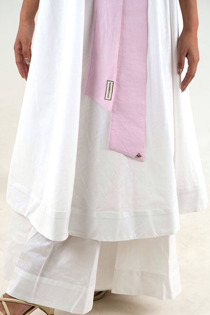 Wide Leg Trousers  - White Linen Cotton