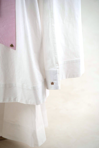 Wide Leg Trousers  - White Linen Cotton