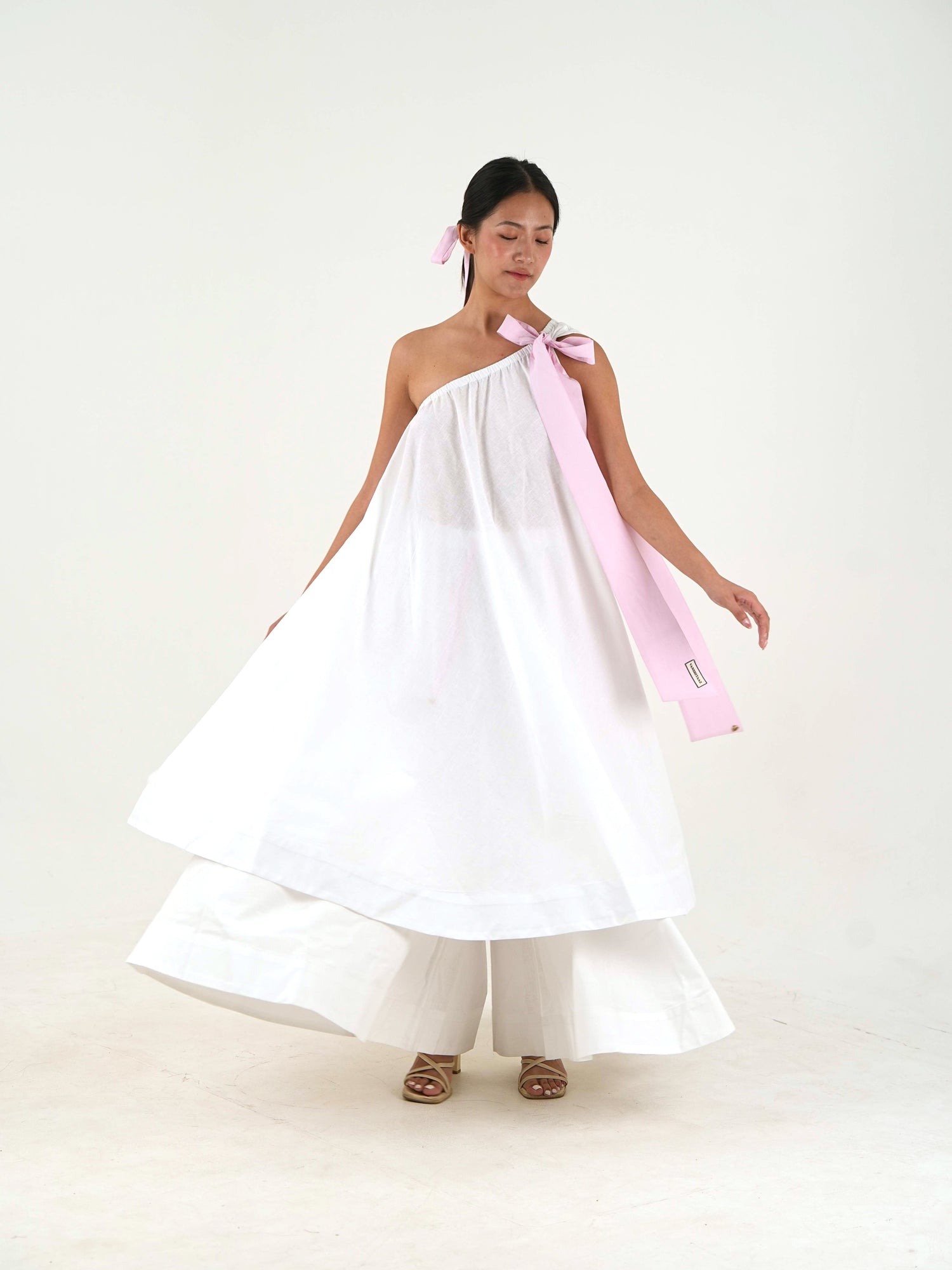 Bow Tie Set - White Linen Cotton