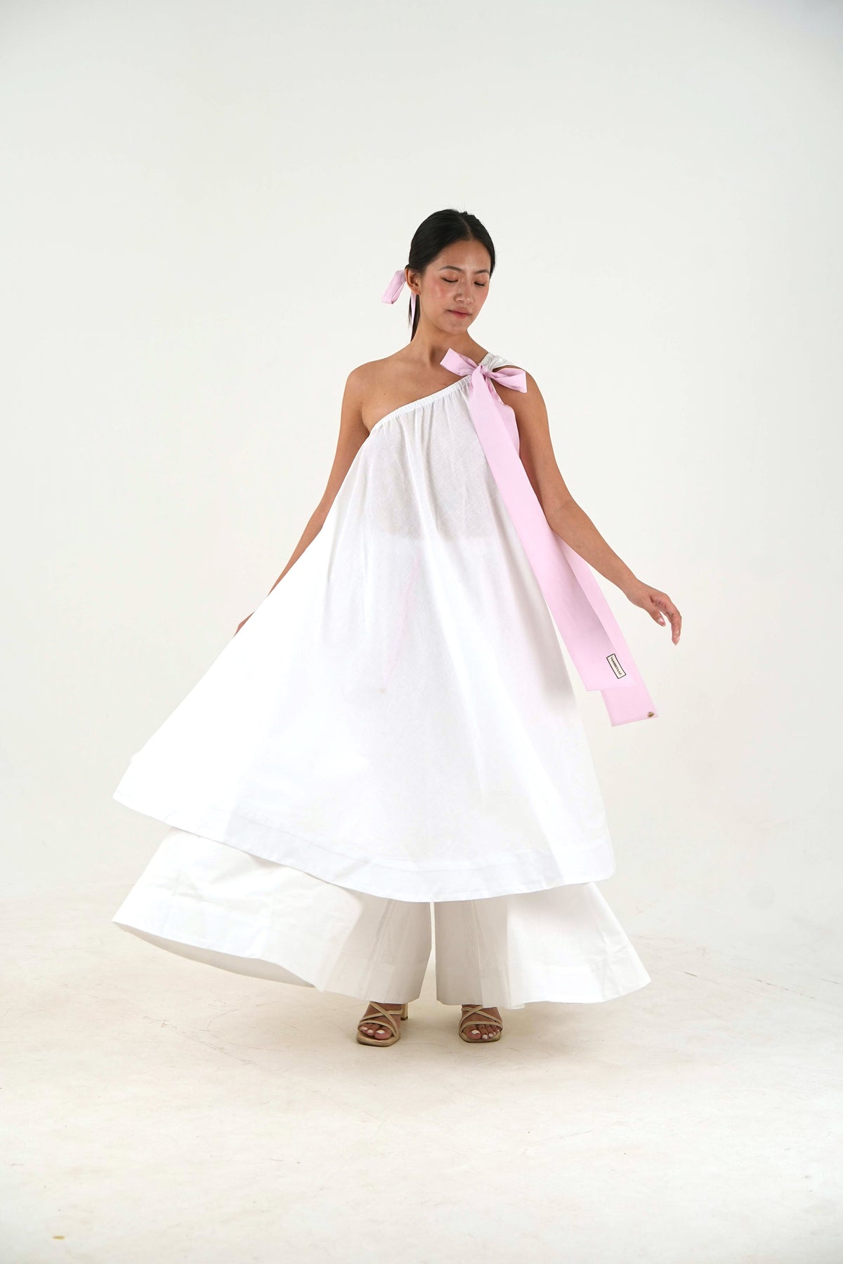 Bow Tie Set - White Linen Cotton