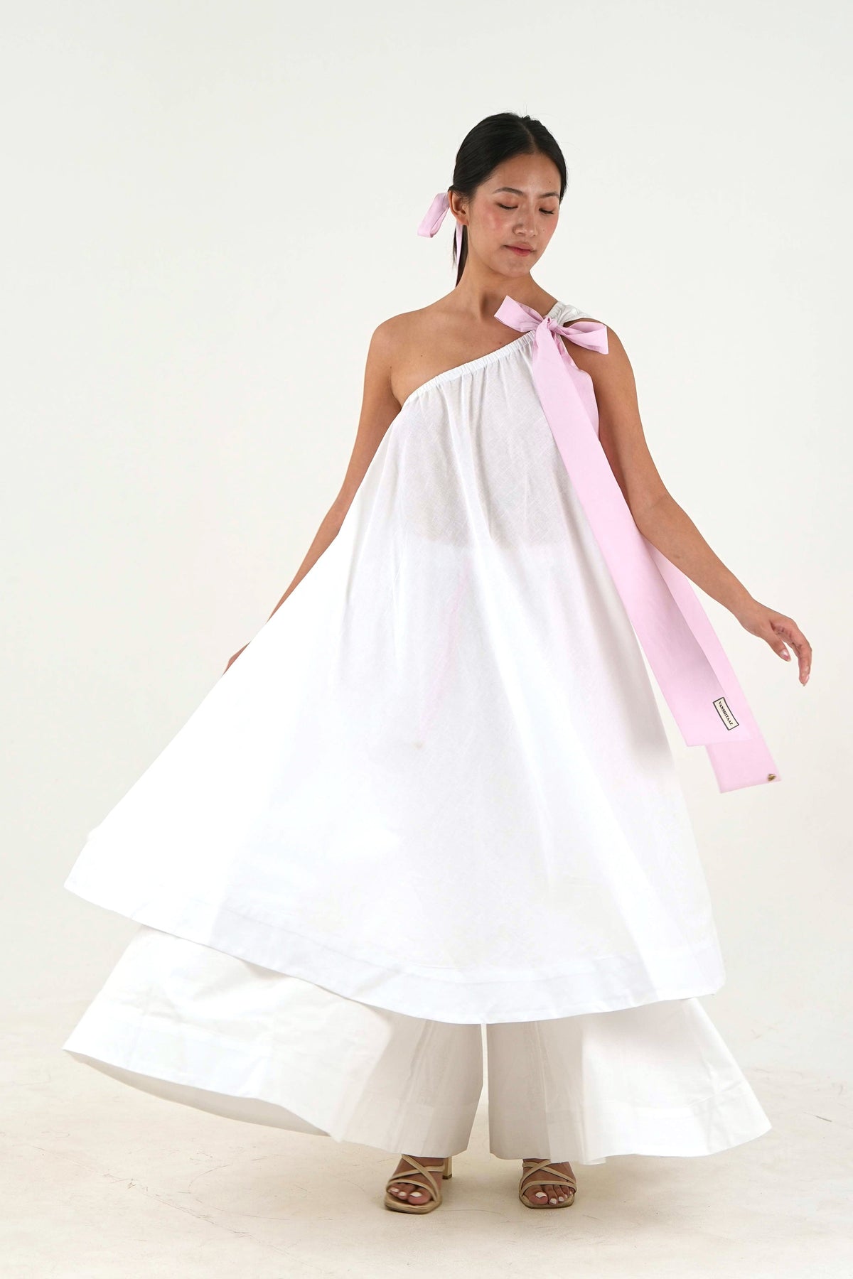 Bow Tie Tunic - White Linen Cotton