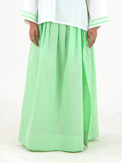 Maxi slit Skirt - Mint Green Linen