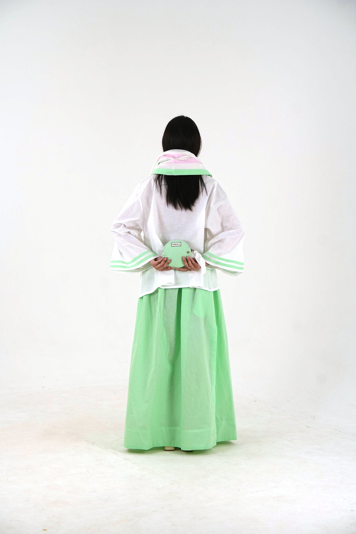 Tunic-Skirt Set - White Relaxed Fit