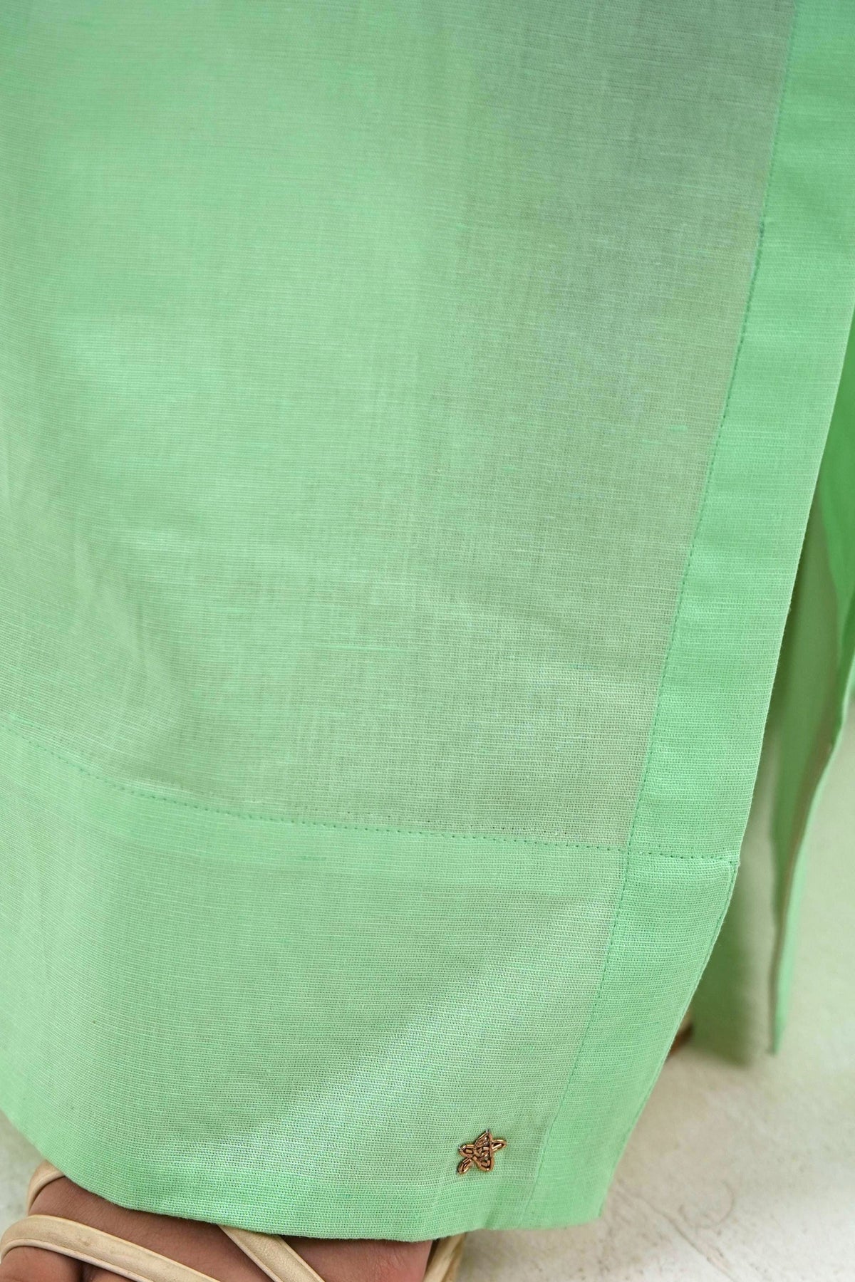 Maxi slit Skirt - Mint Green Linen