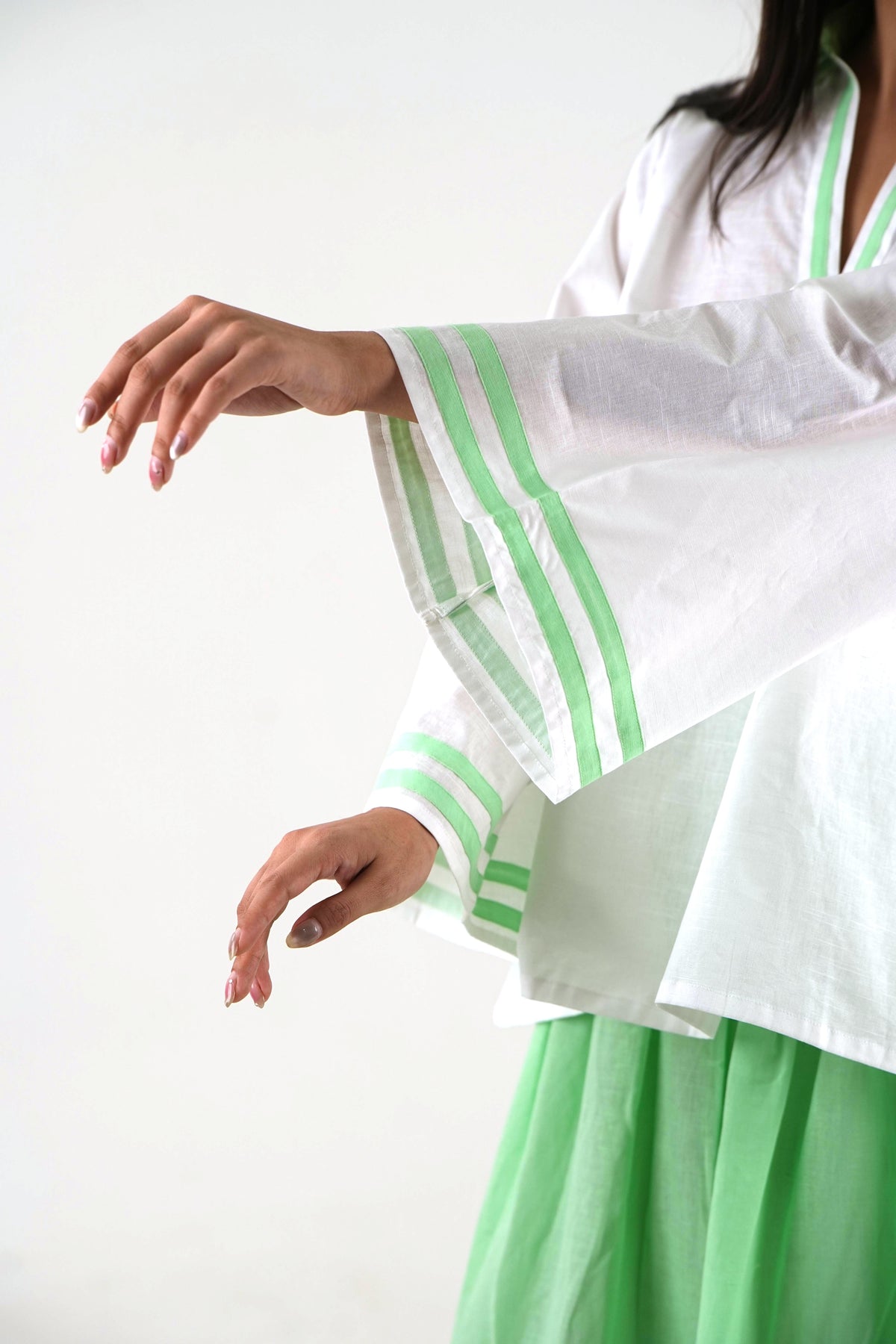 Tunic-Skirt Set - White Relaxed Fit