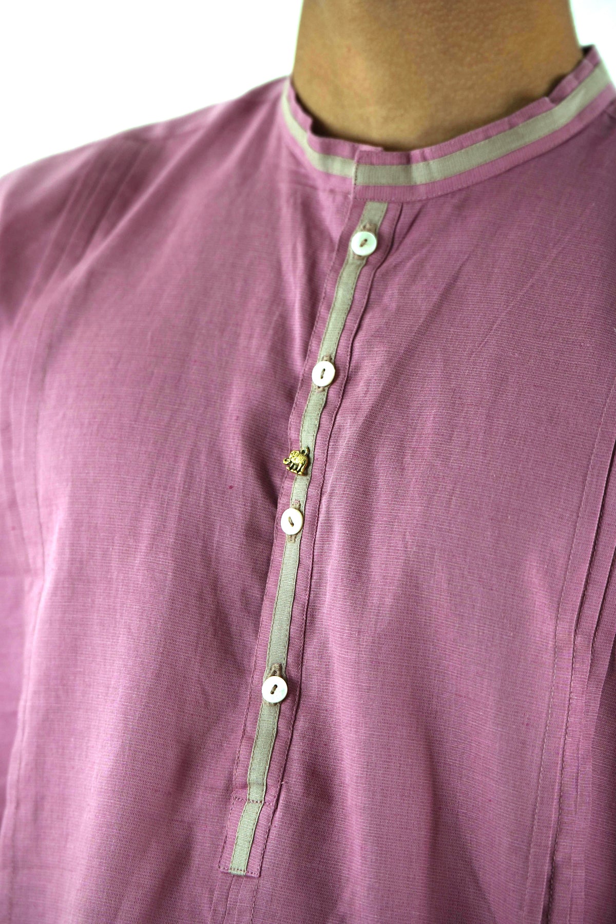 Full Sleeve Kurta Pant Set - Dusty Pink