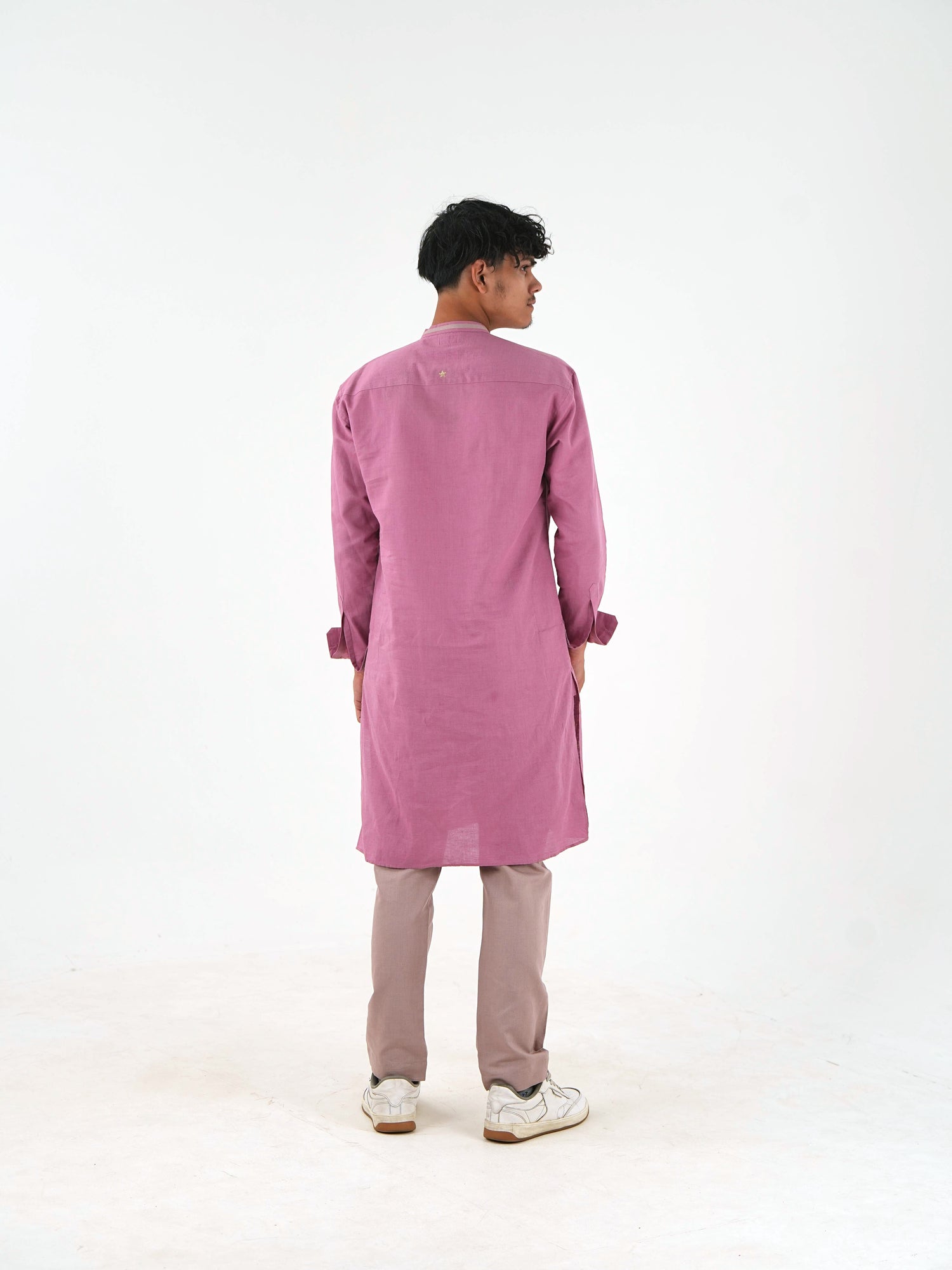 Full Sleeve Kurta Pant Set - Dusty Pink