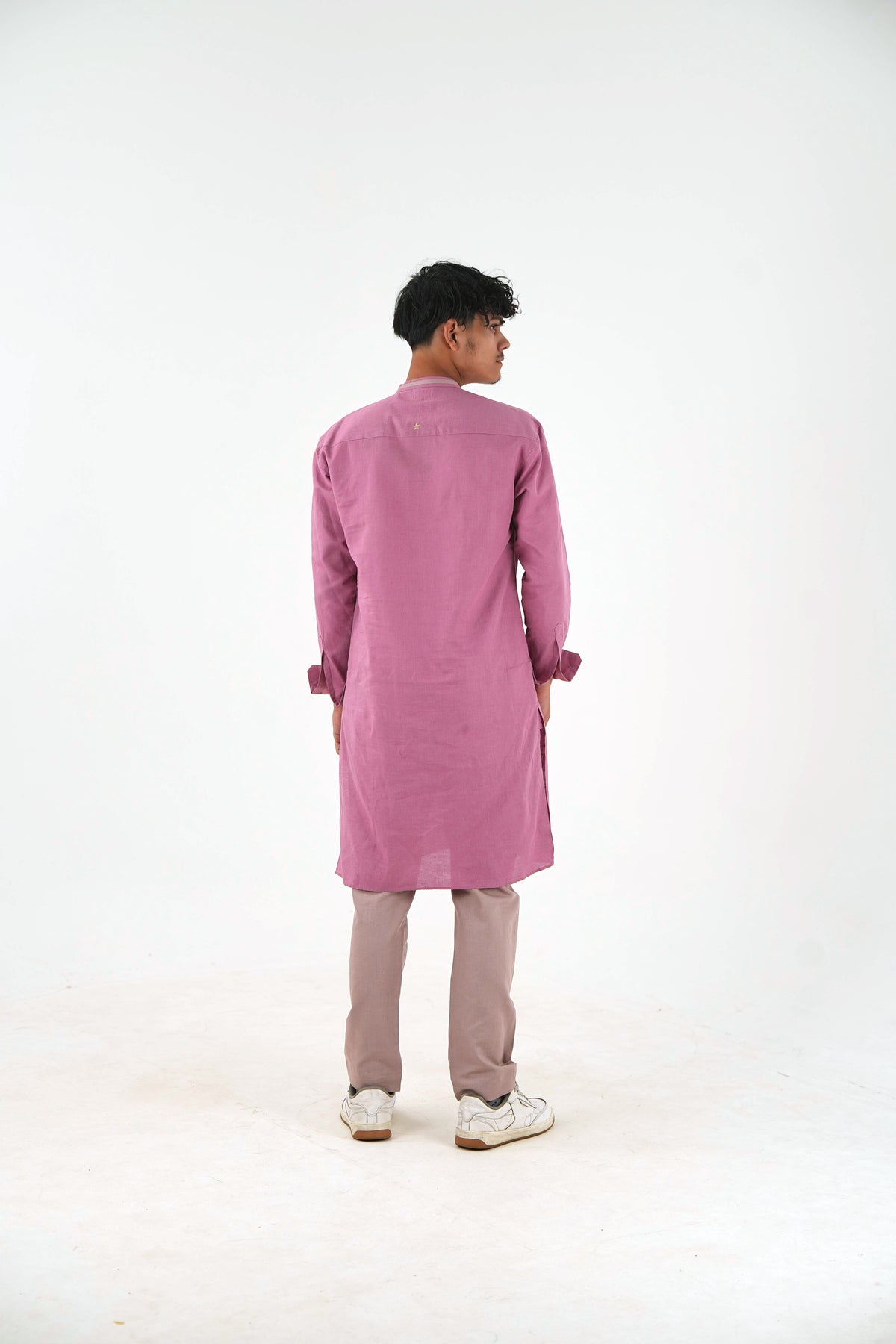 Full Sleeve Kurta Pant Set - Dusty Pink