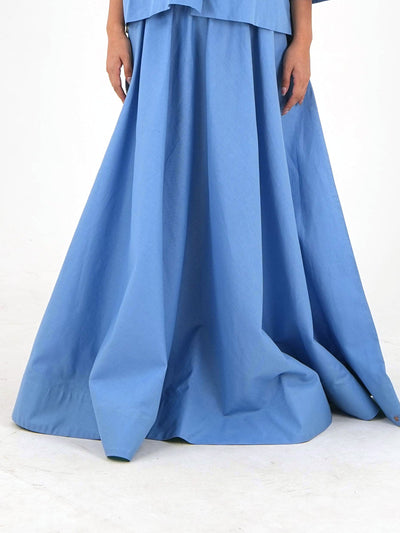 Circular Maxi Skirt - Pastel Blue Linen
