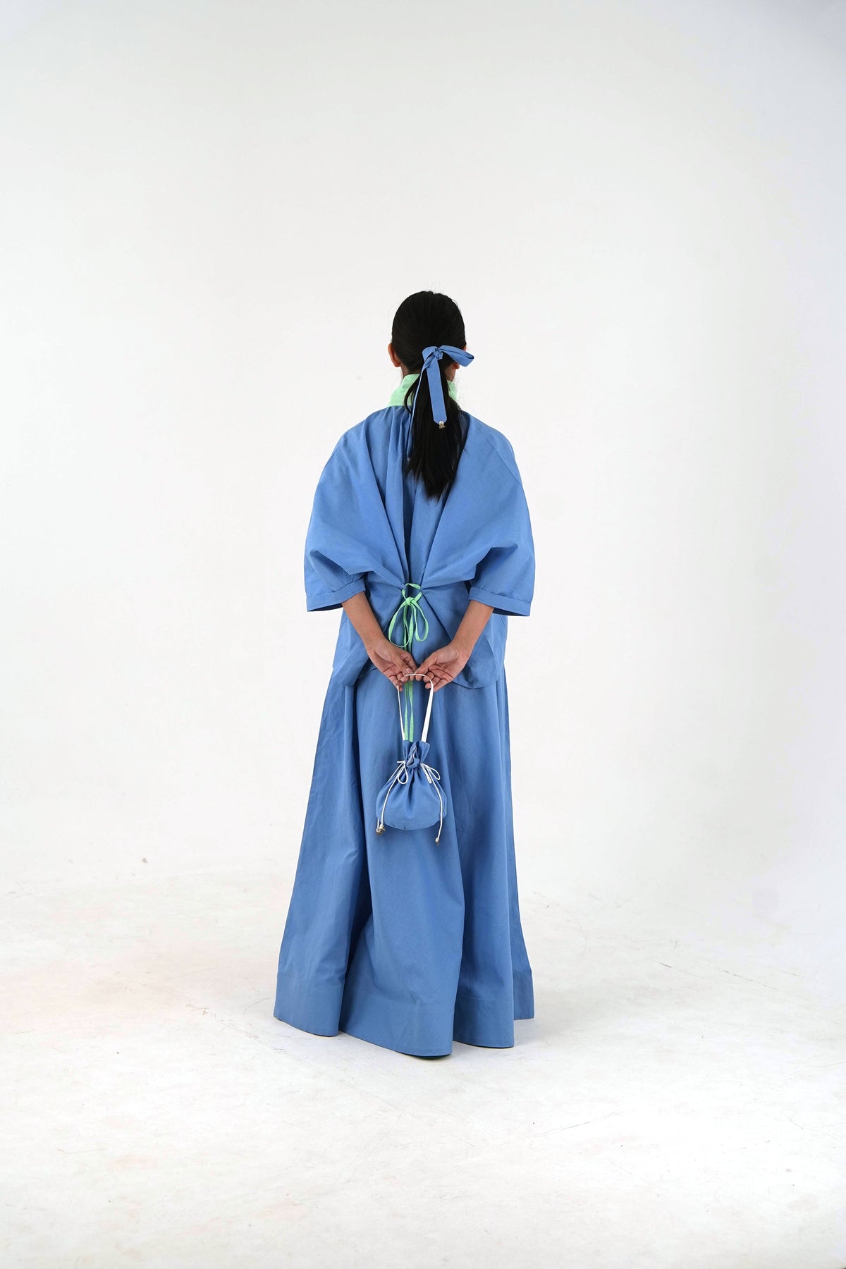 Mandarin Collar Set - Pastel Blue