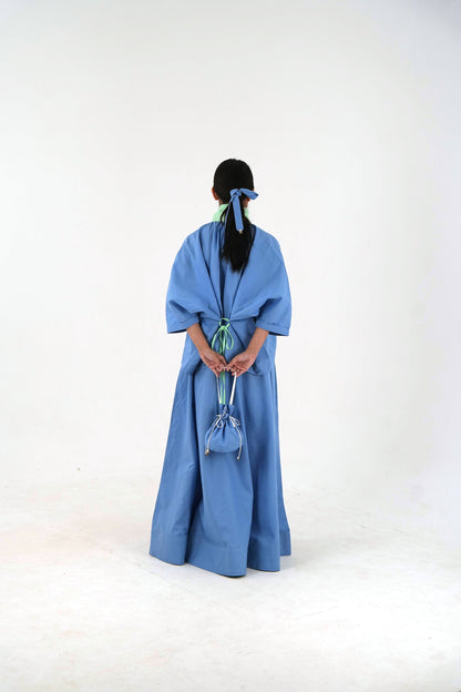Mandarin Collar Set - Pastel Blue