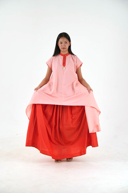 Skirt - Orange Linen Cotton