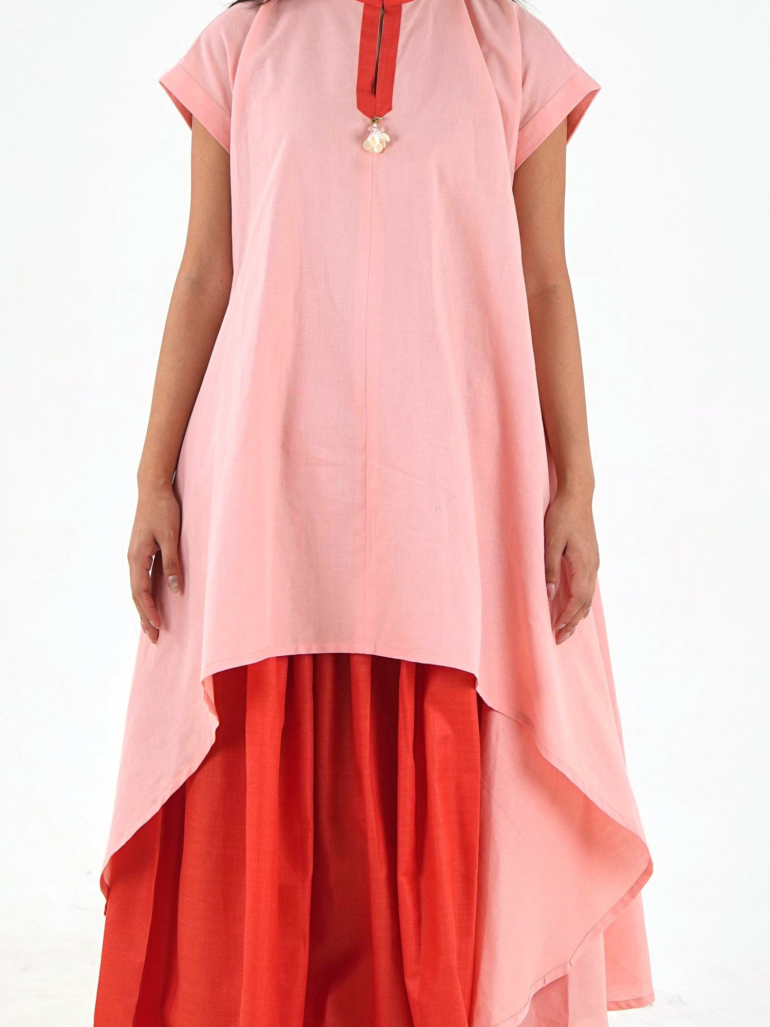 High Low Top - Peach Loose Fit